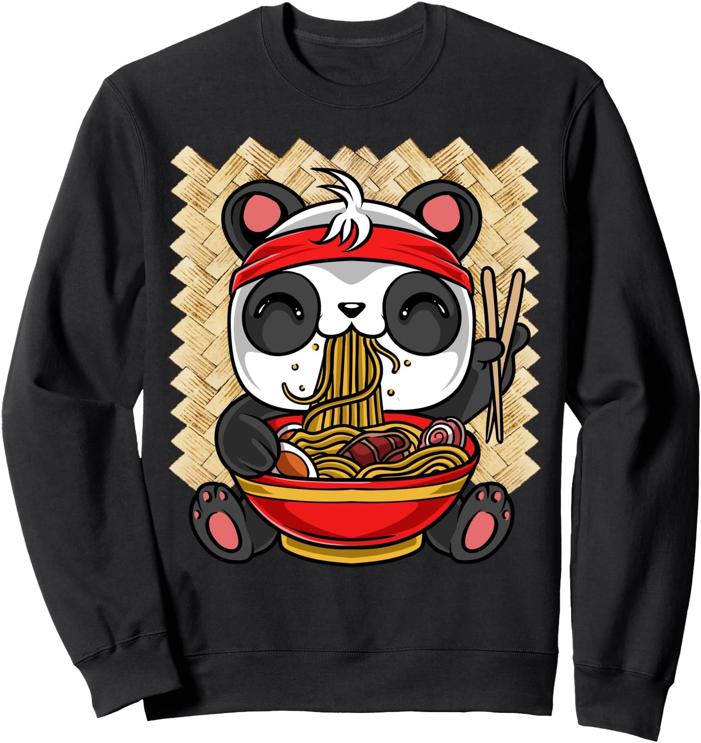 Kawaii Anime Panda Eating Ramen Japanese Noodles Panda Lover Sweatshirt