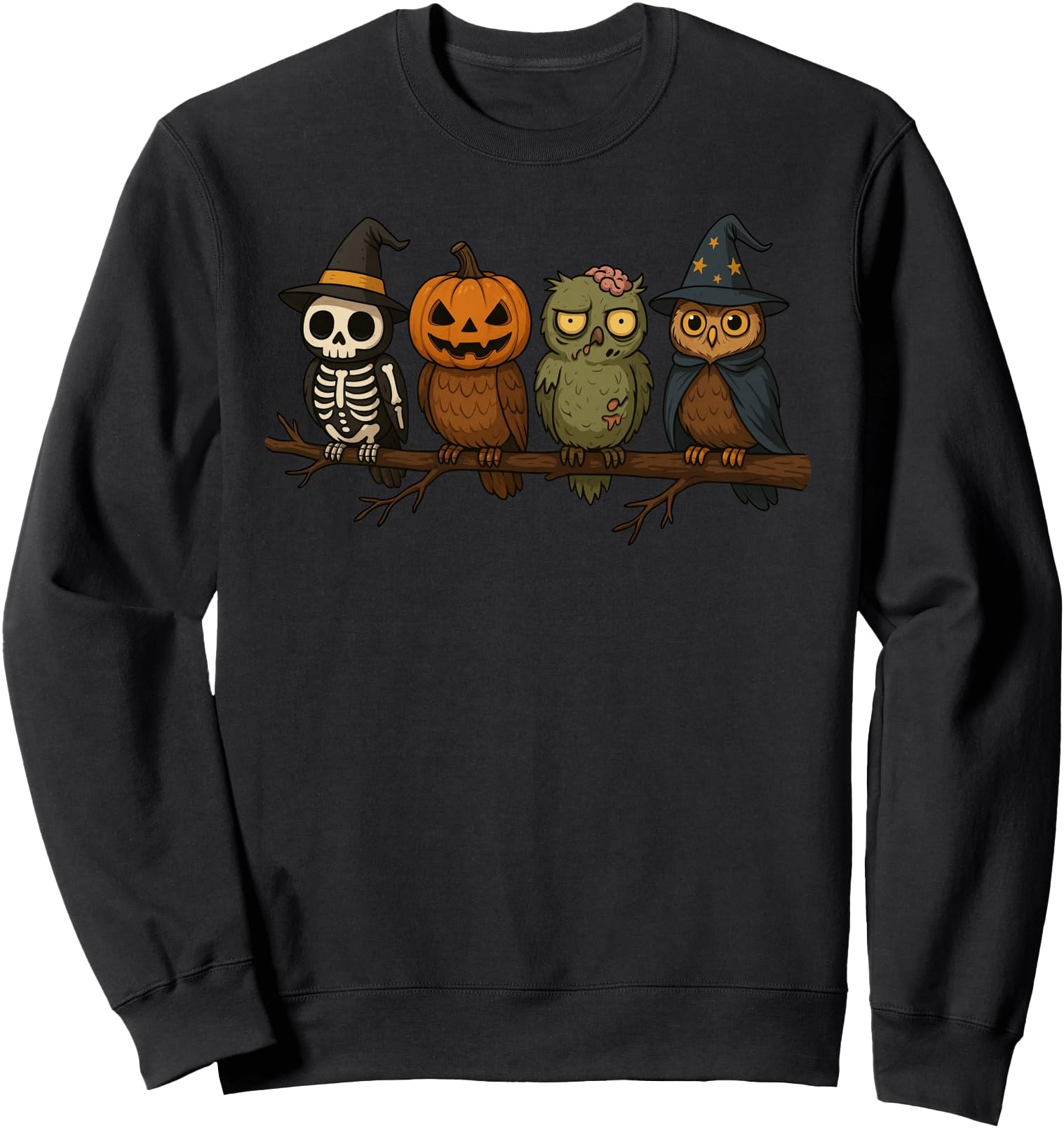 Skeleton Pumpkin Zombie Wizard Owls Cute Trick or Treat Sweatshirt
