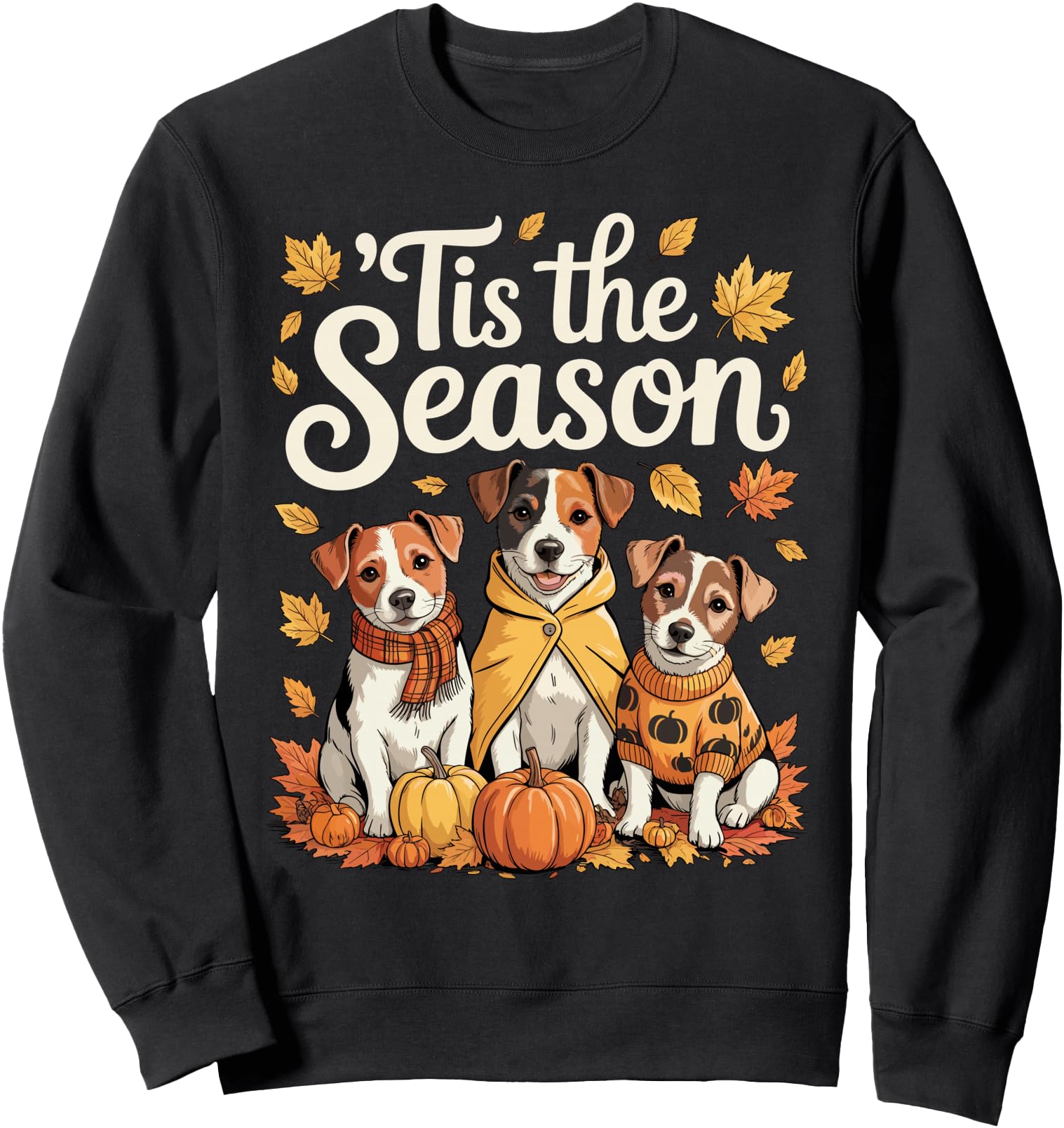 Tis The Season Jack Russell Terrier Fall Autumn Pumpkin Dog Sweatshirt