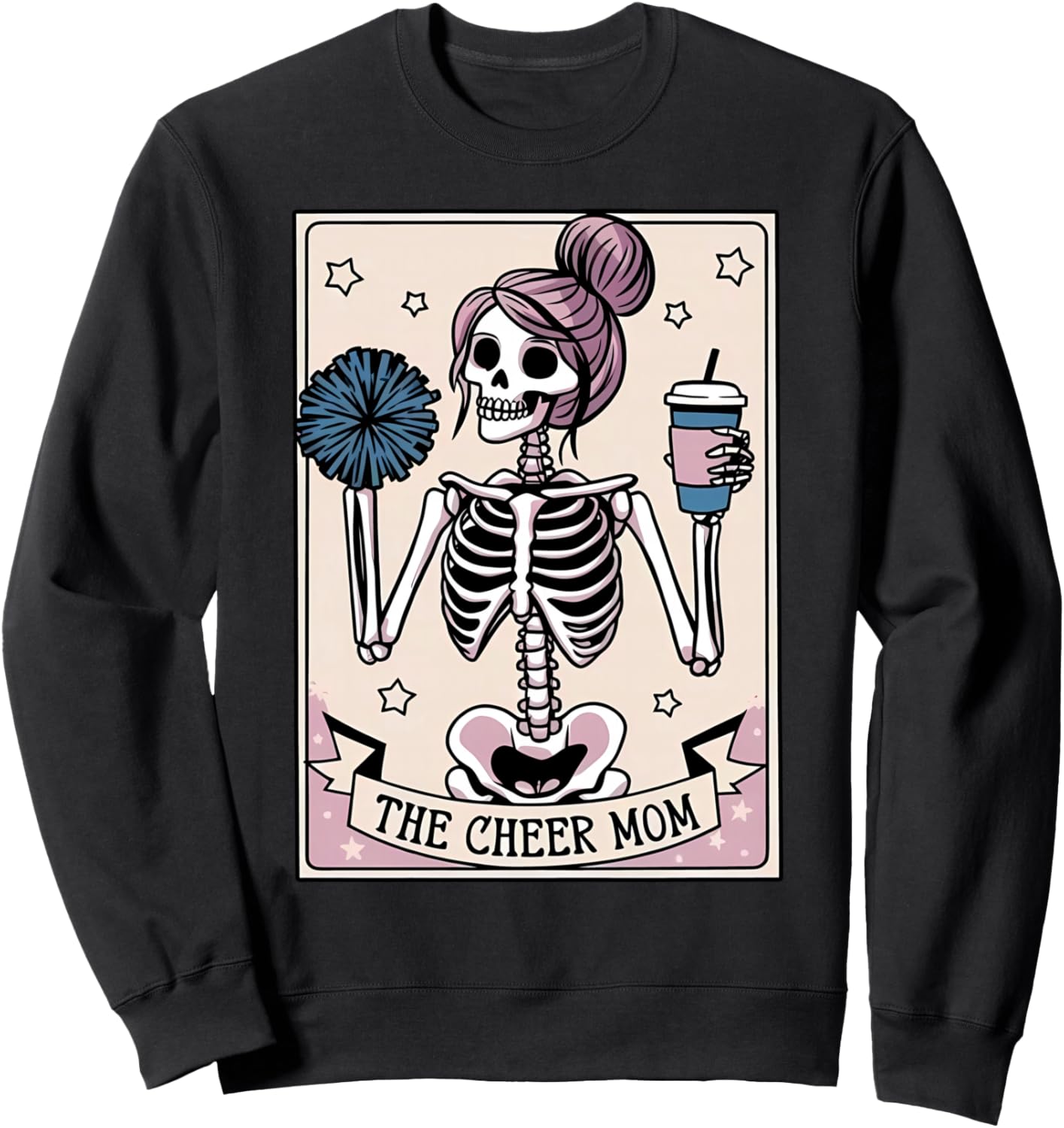 The Cheer Mom Skeleton Tarot Card Cheerleader Mother's Day Sweatshirt