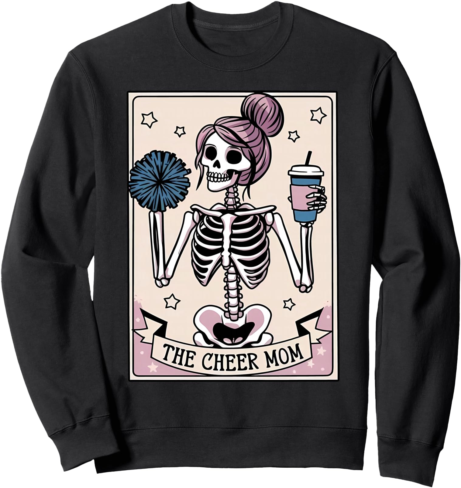 The Cheer Mom Skeleton Tarot Card Cheerleader Mother's Day Sweatshirt