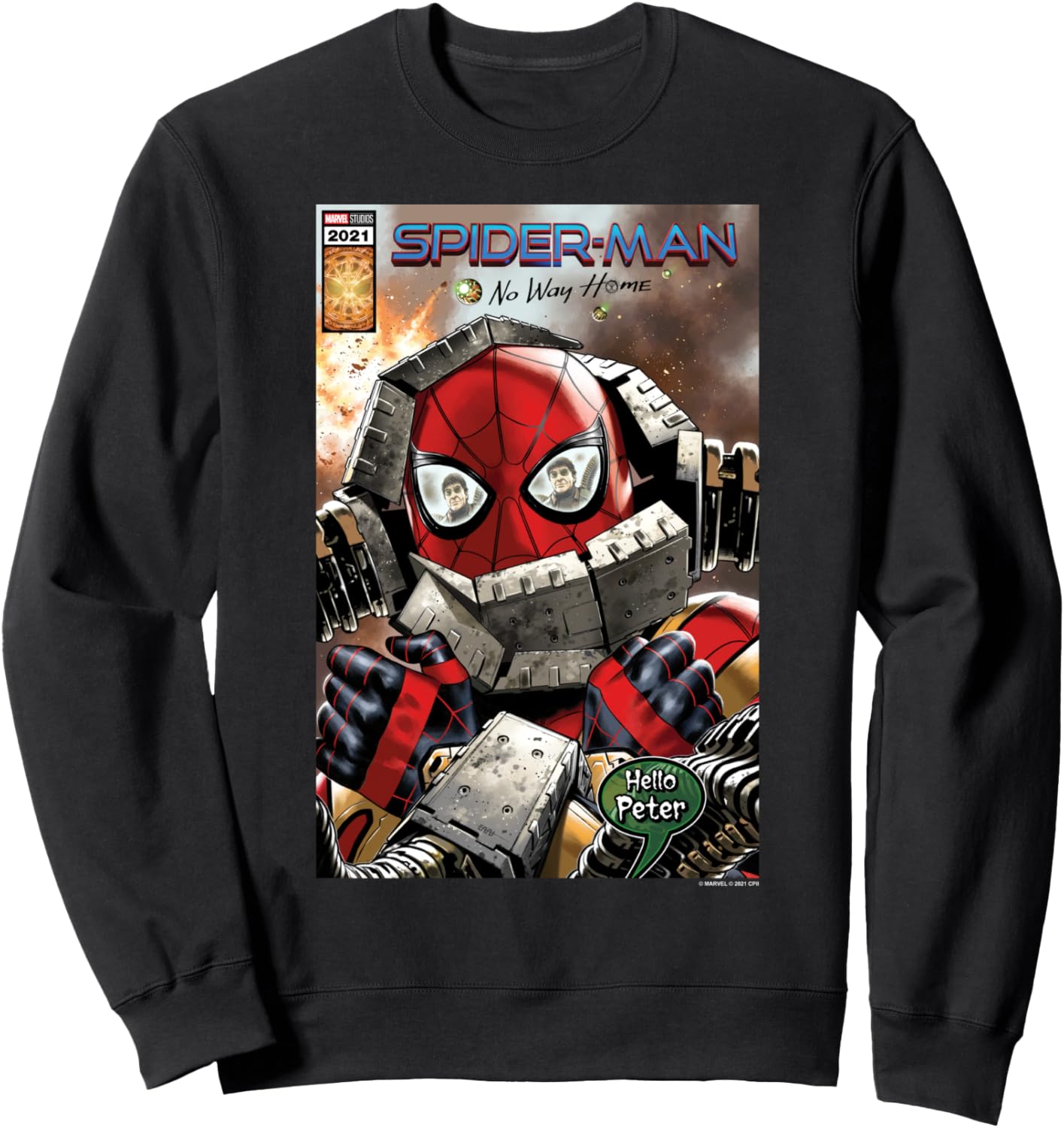 Marvel Spider-Man No Way Home Hello Peter Comic Cover Sweatshirt