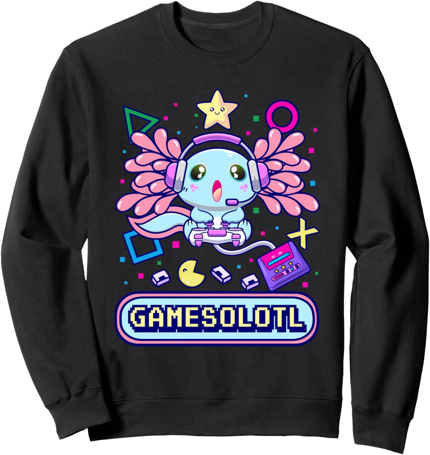 Gamesolotl Axolotl Video Gamer Kawaii Pastel Goth Anime Sweatshirt