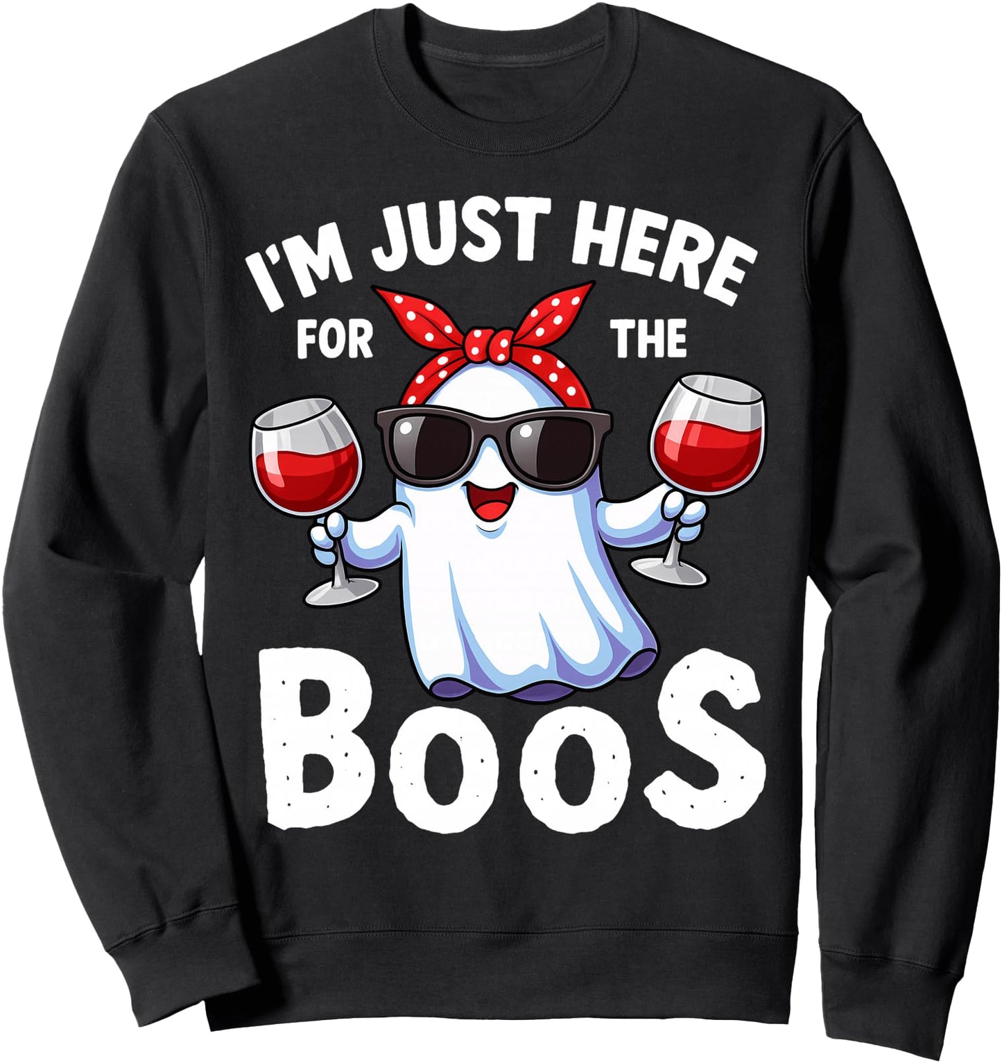 I'm Just Here For The Boos Halloween Women Ghost Vintage Sweatshirt