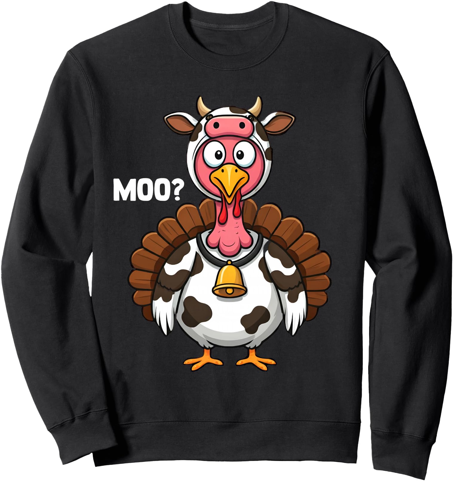 Turkey Moo Cow Funny Thanksgiving 2025 Sweatshirt