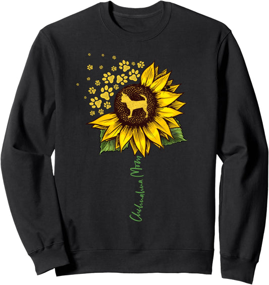 Chihuahua Mom Sunflower Chiwawa Lover Gifts Dog Mom Mama Sweatshirt