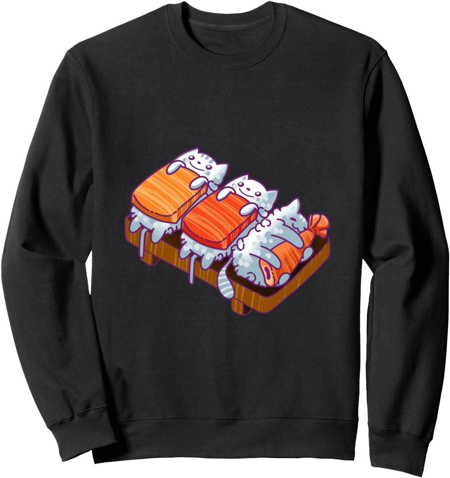 cats, sushi, girl, children, japanese kawaii cult Sweatshirt