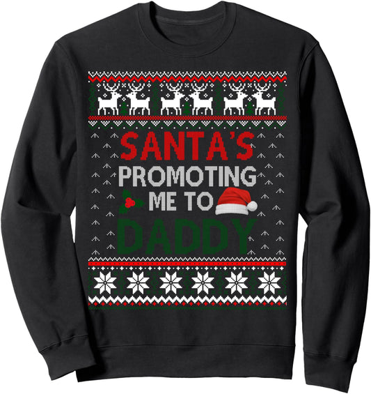 Christmas Pregnancy Announcement New Dad Gifts Ugly Sweater Sweatshirt