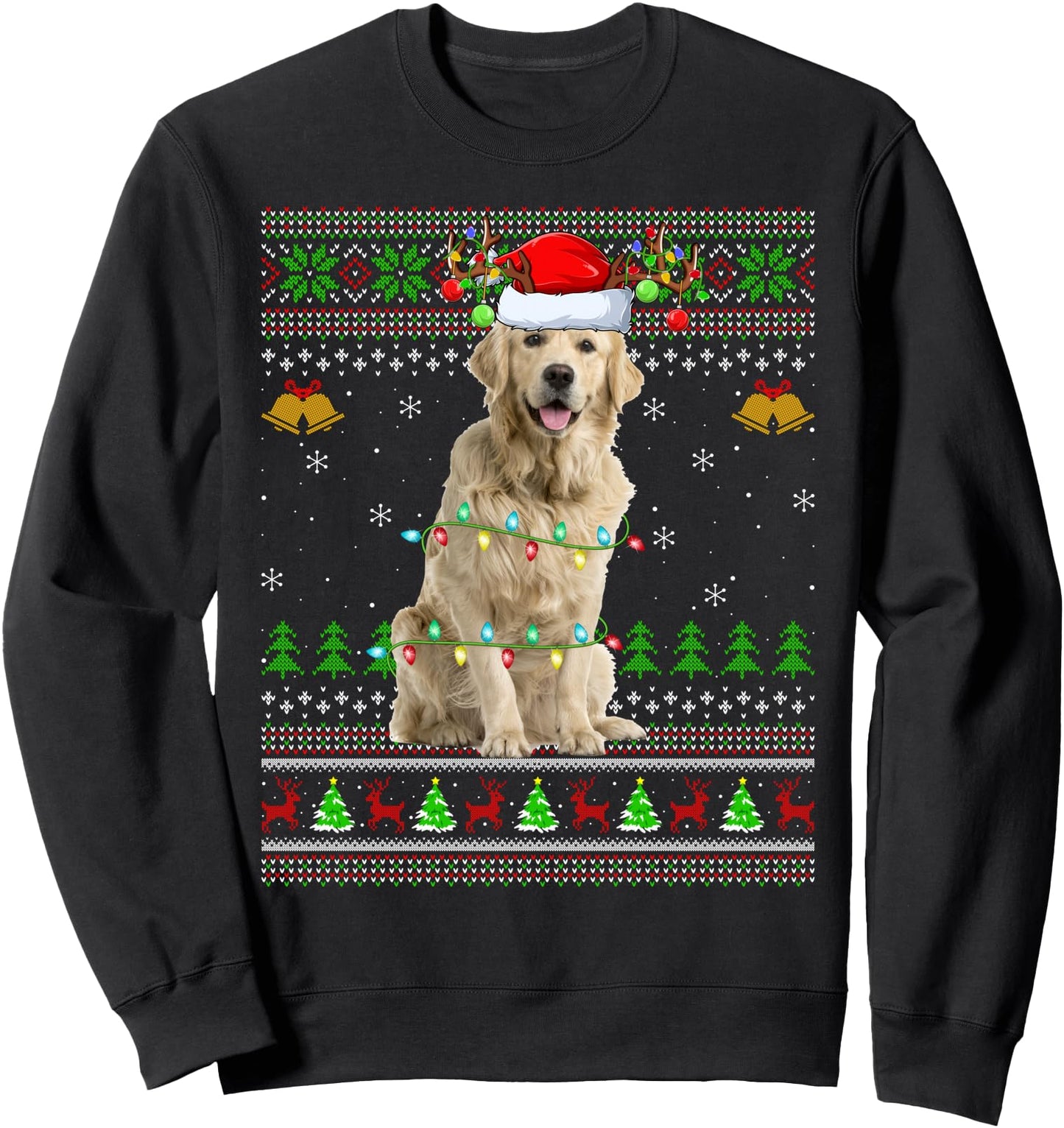 Golden Retriever Dog Ugly Christmas Sweaters Holiday Xmas Sweatshirt