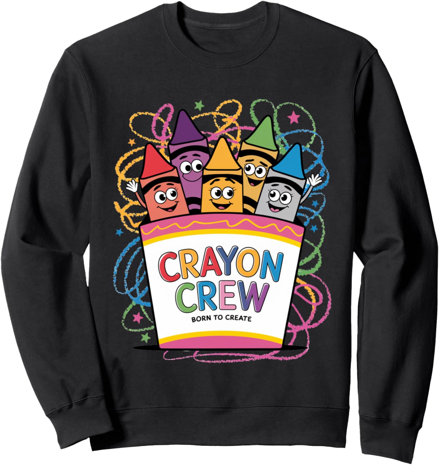 Crayon Crew Art for National Crayon Day Celebration Kids Sweatshirt
