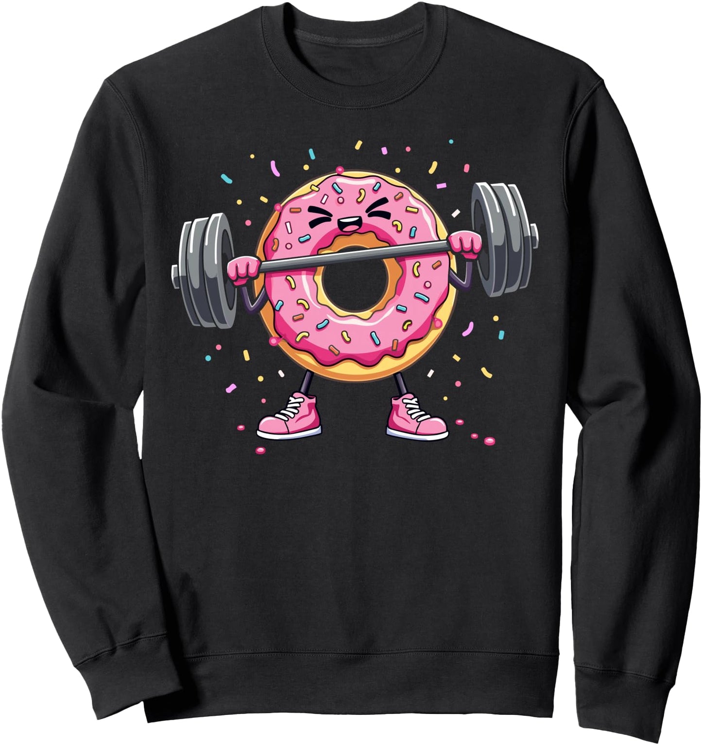 funny donut workout doughnut weightlifting fitness lovers Sweatshirt
