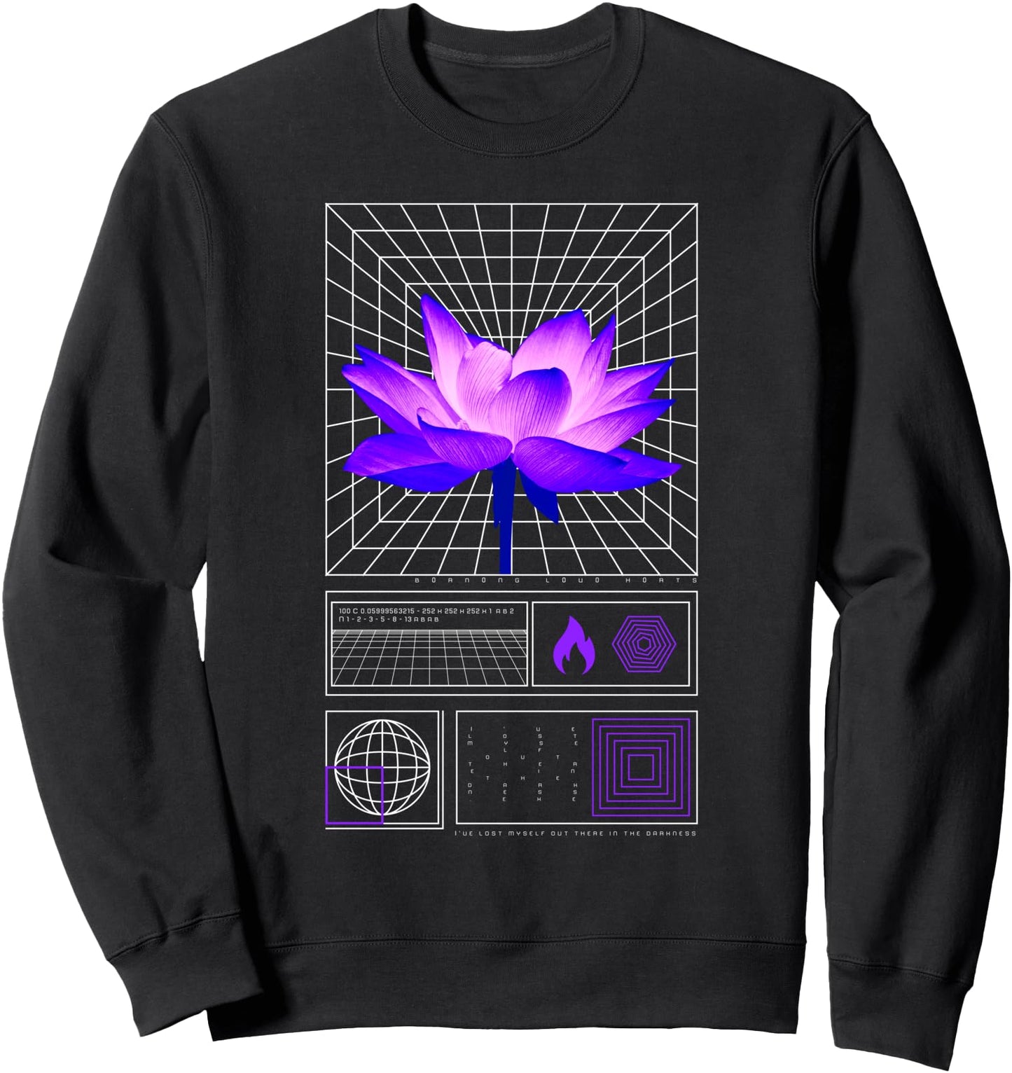 Purple Vaporwave Flower Japanese 80s 90s Style - Flower Sweatshirt