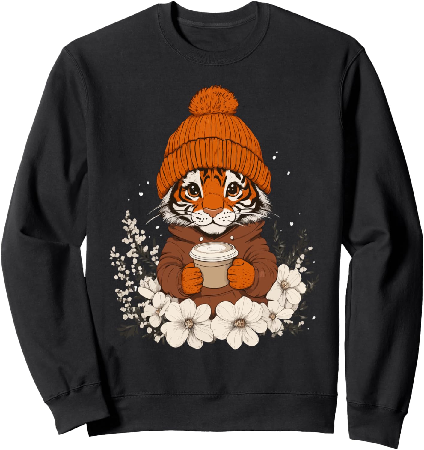 Tiger Girls Clothes Coffee Boys Decorations Kids Tiger Sweatshirt
