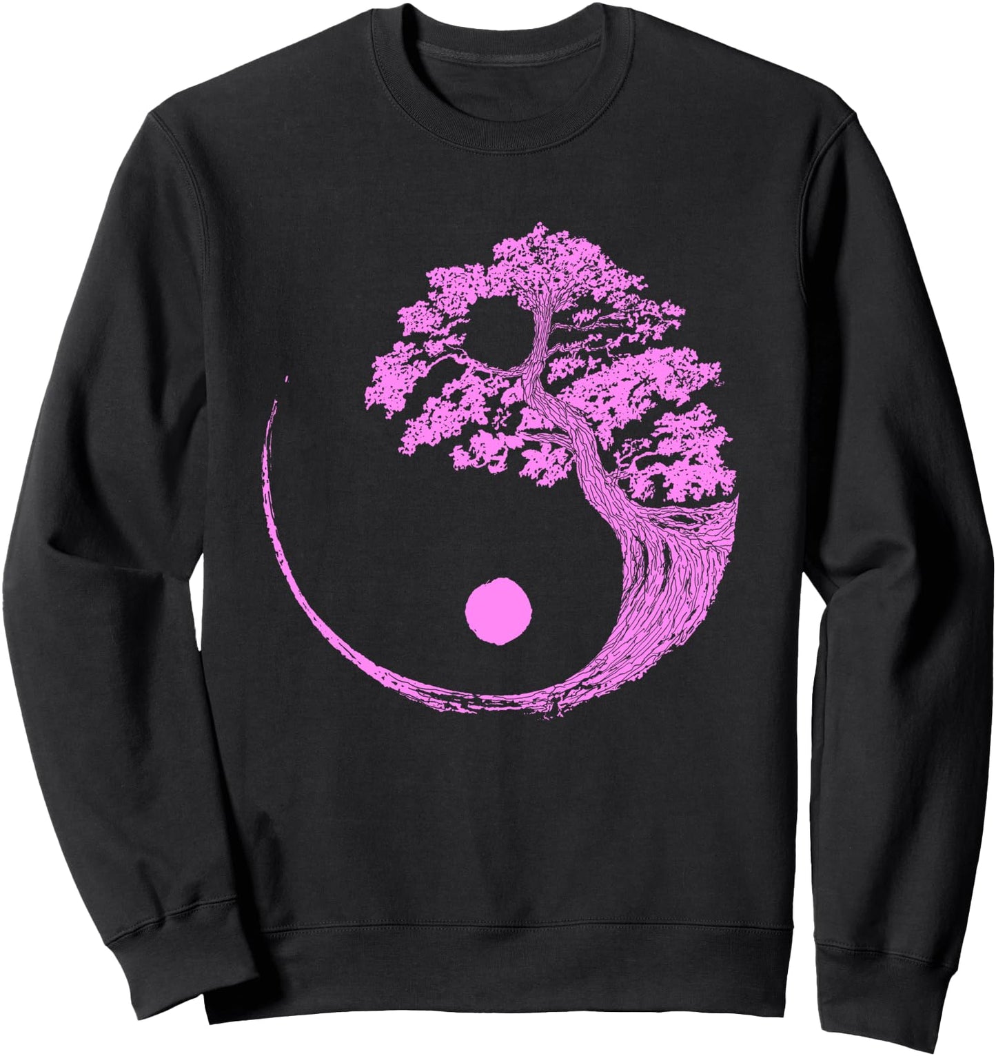 Yin Yang Pink Bonsai Tree Japanese Buddhist Zen Gift Sweatshirt