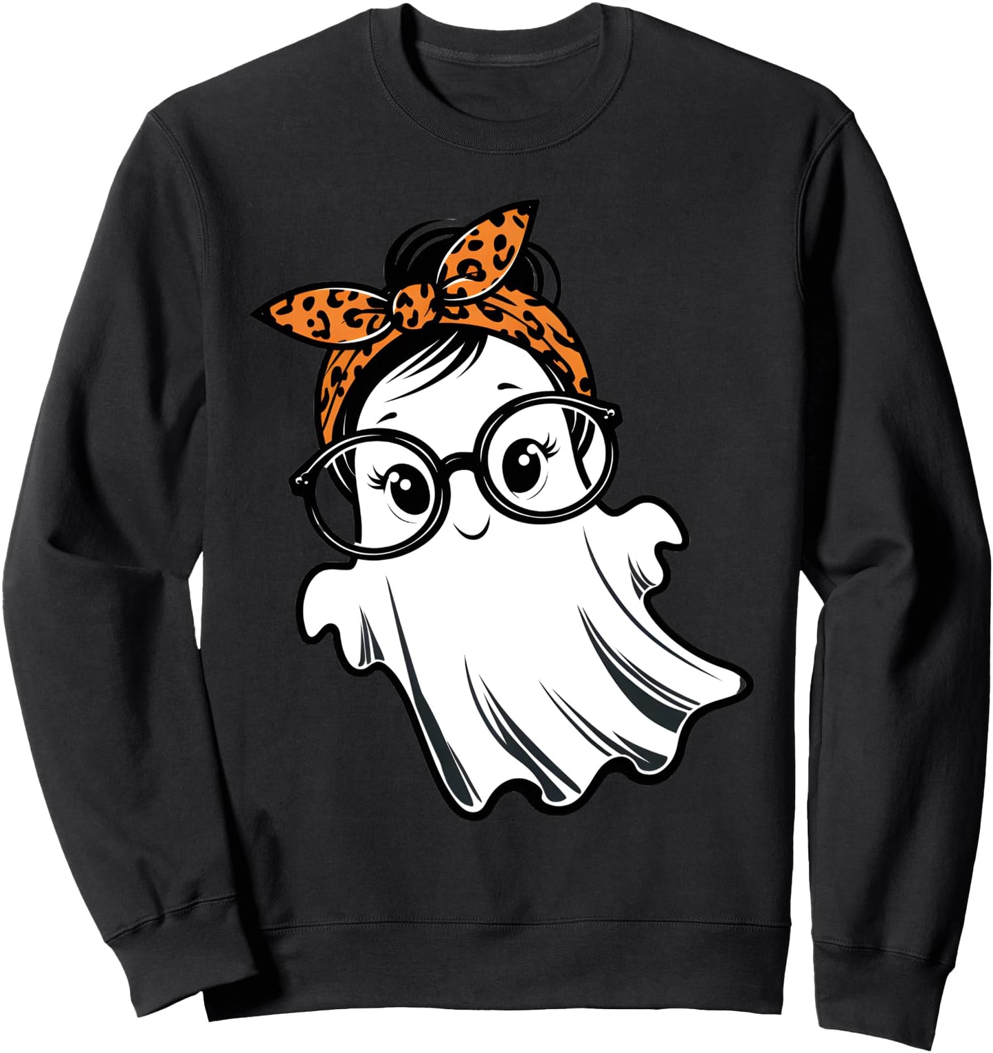 Halloween Ghost Glasses Girl Ghost Costume Eyeglass Women Sweatshirt