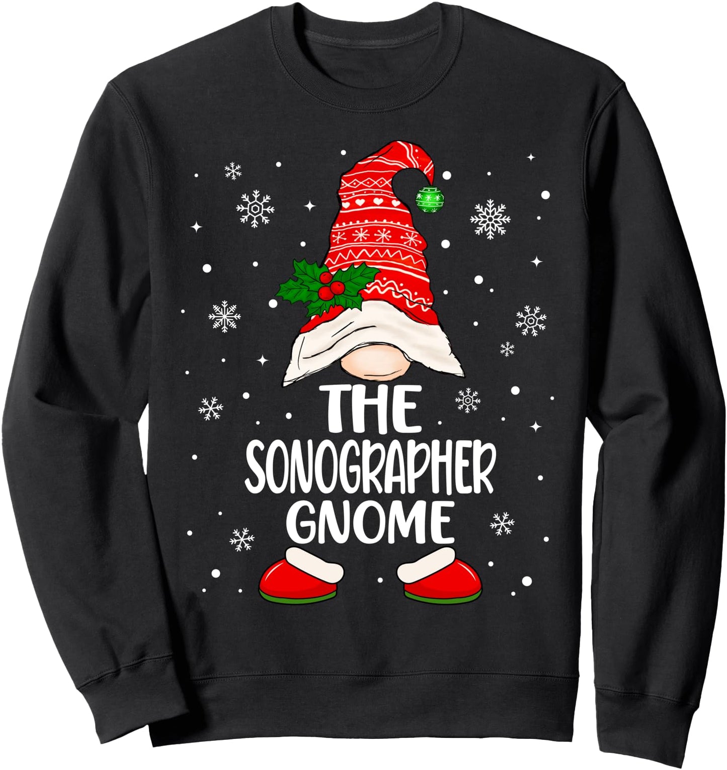 Sonographer Gnome Funny Sonography Ultrasound Tech Christmas Sweatshirt