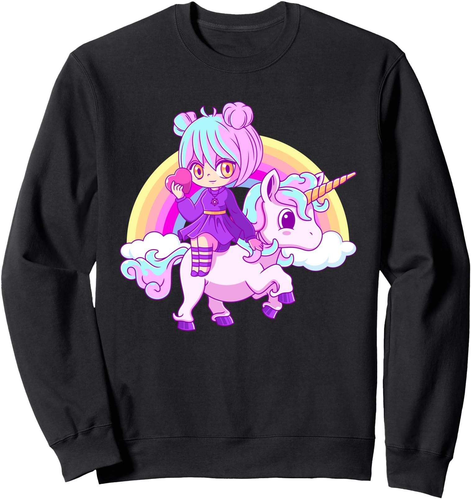 Kawaii Pastel Goth Unicorn Japanese Anime Girl Menhera Sweatshirt