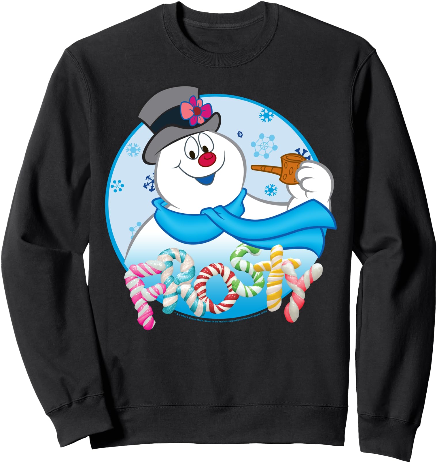 Frosty The Snowman Candy Letters Portrait Sweatshirt