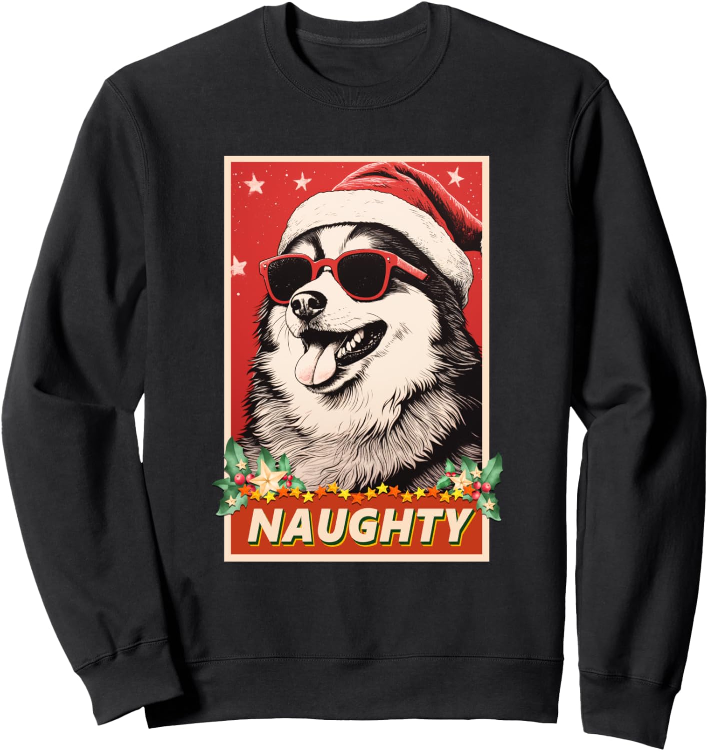 Funny Alaskan Malamute Christmas Naughty Vintage Sweatshirt