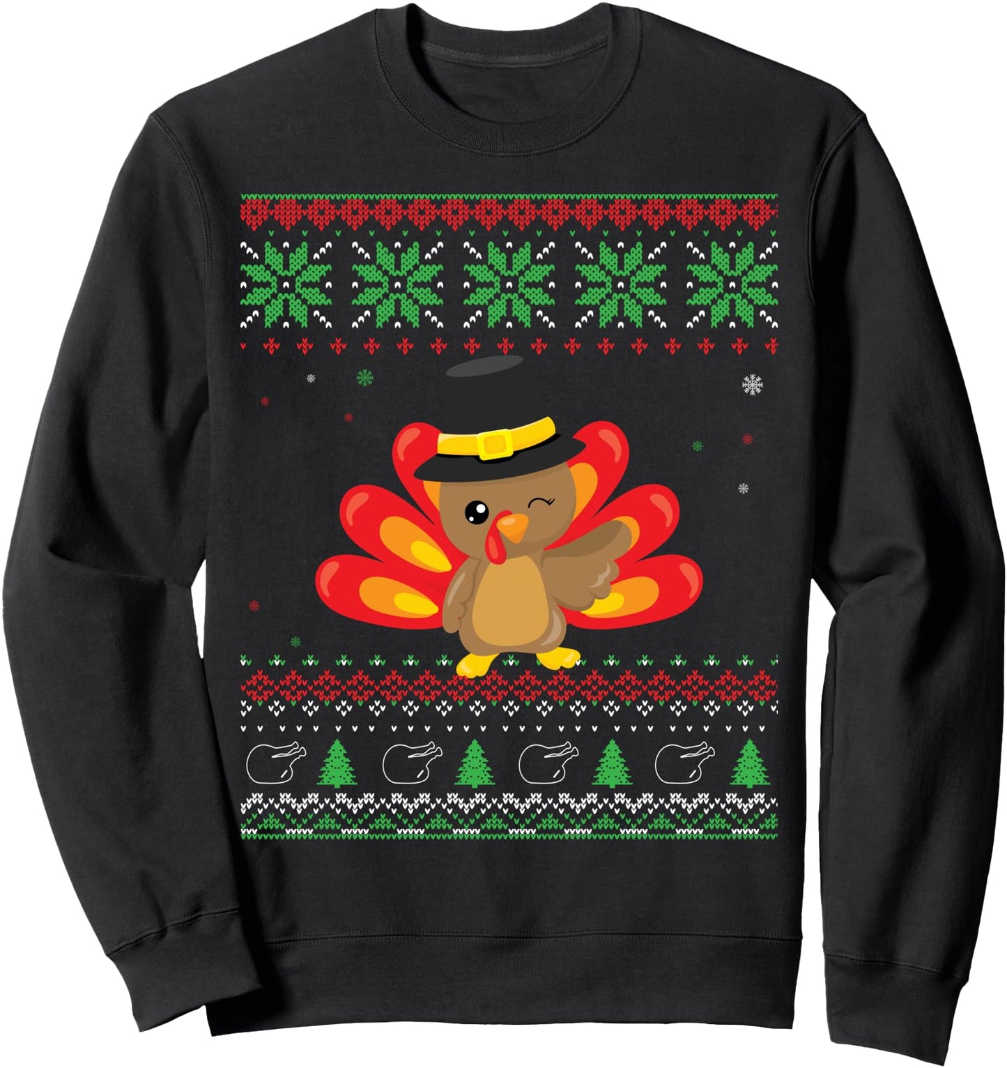 Thanksgiving Pilgrim Turkey Ugly Christmas Style Sweatshirt
