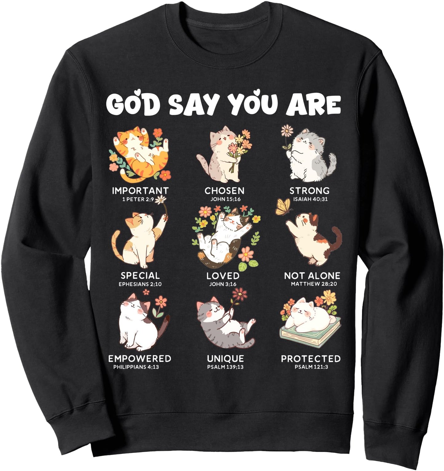God Say You Are Loved Cute Cat Lover Women Toddler Girl Sweatshirt