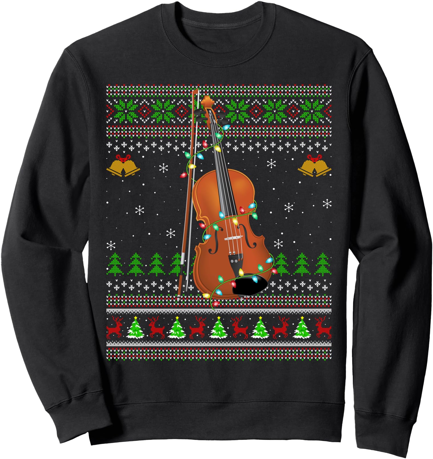Violin Music Lover Xmas Santa Violin Ugly Christmas Sweatshirt