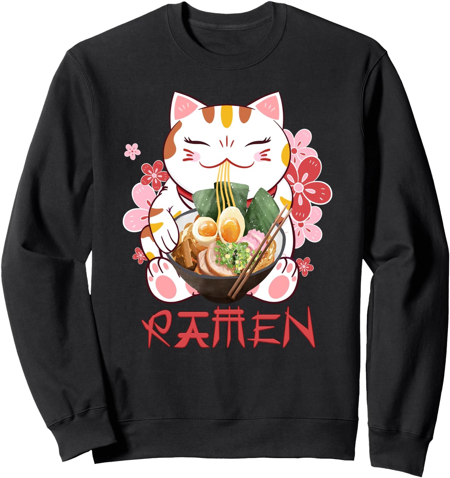 Neko Kawaii Cat Ramen Bowl - Anime - Japanese Noodles Sweatshirt