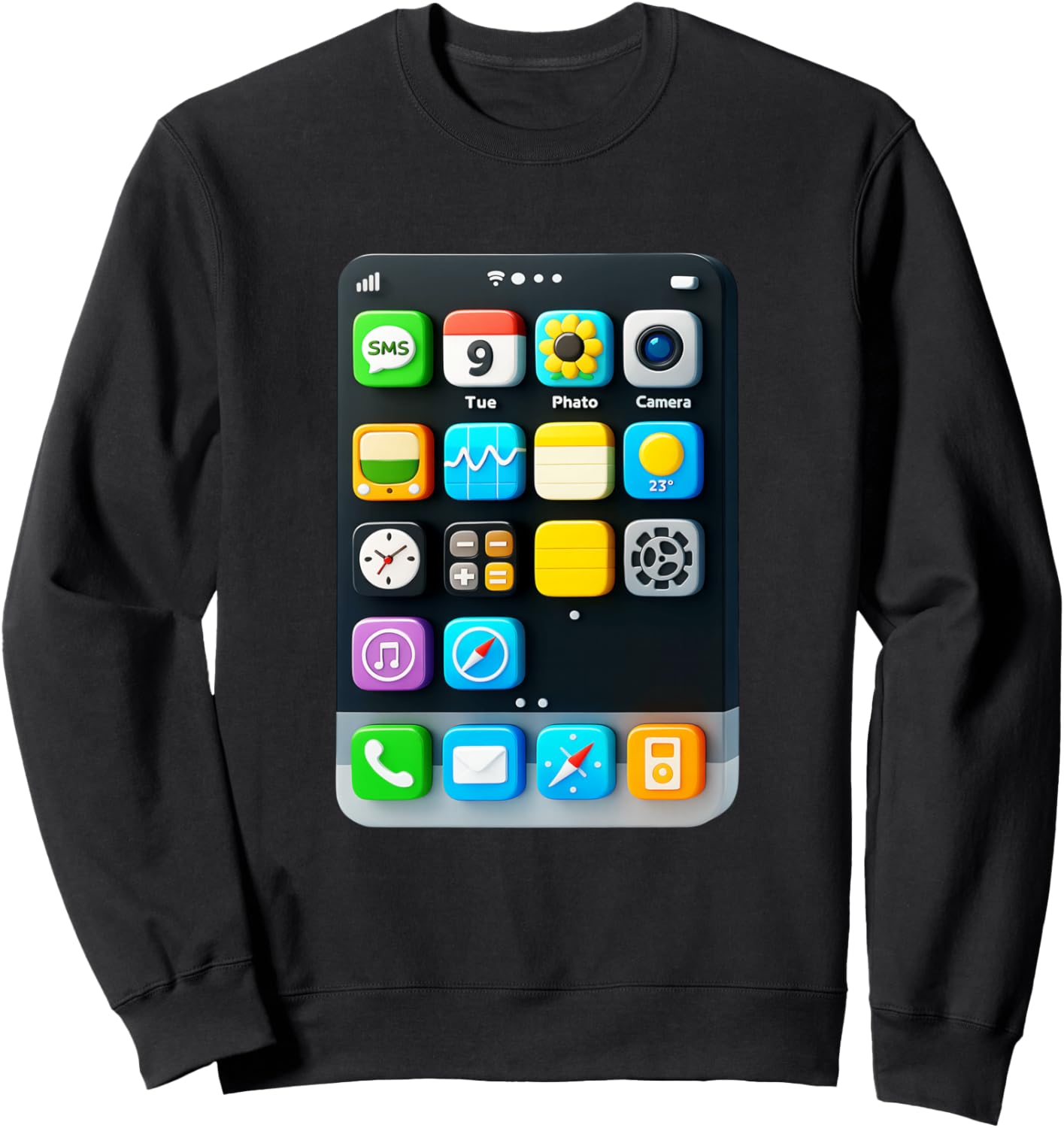 Cell Phone Screen Smartphone Mobile App Halloween Costume Sweatshirt