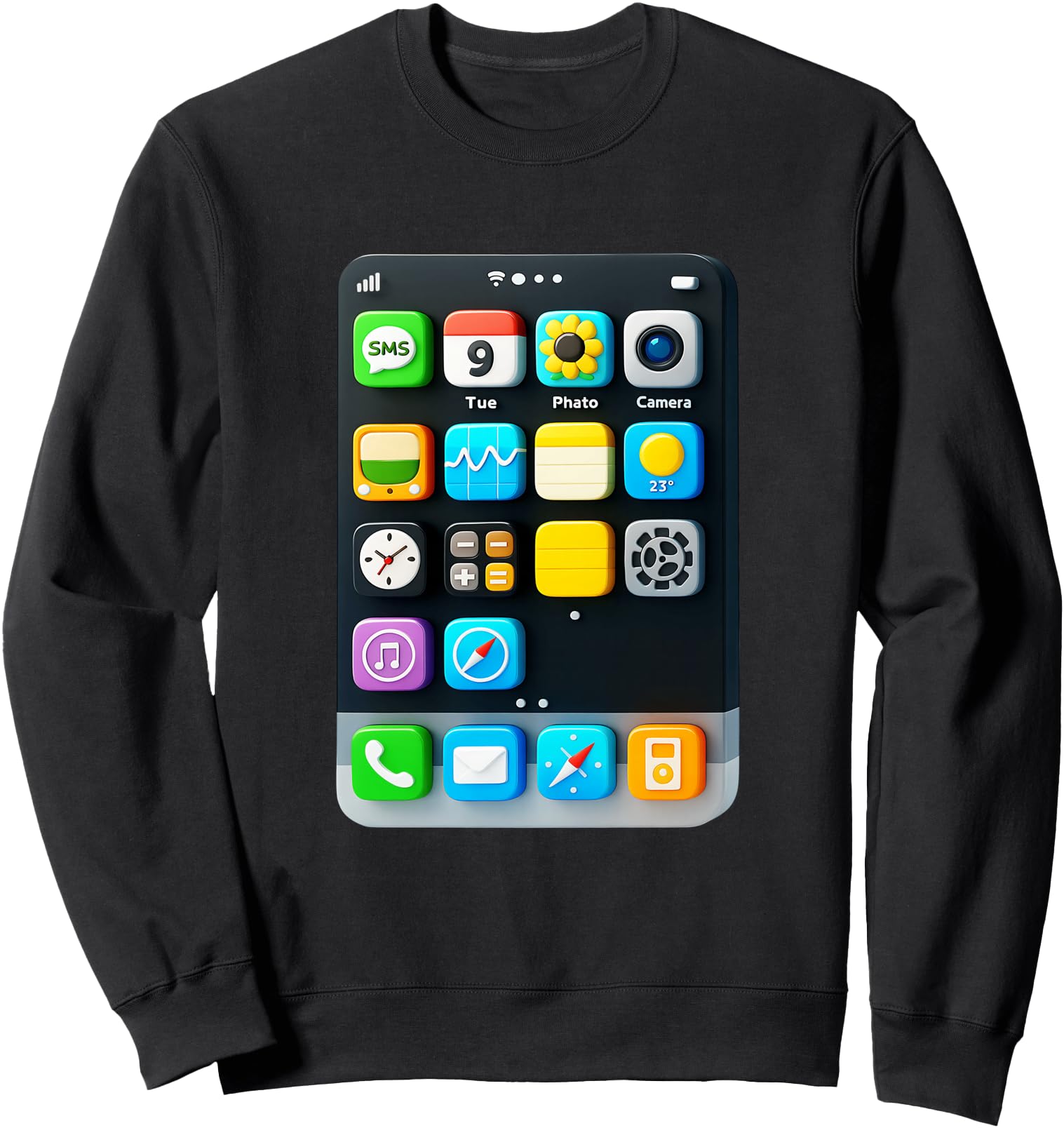 Cell Phone Screen Smartphone Mobile App Halloween Costume Sweatshirt