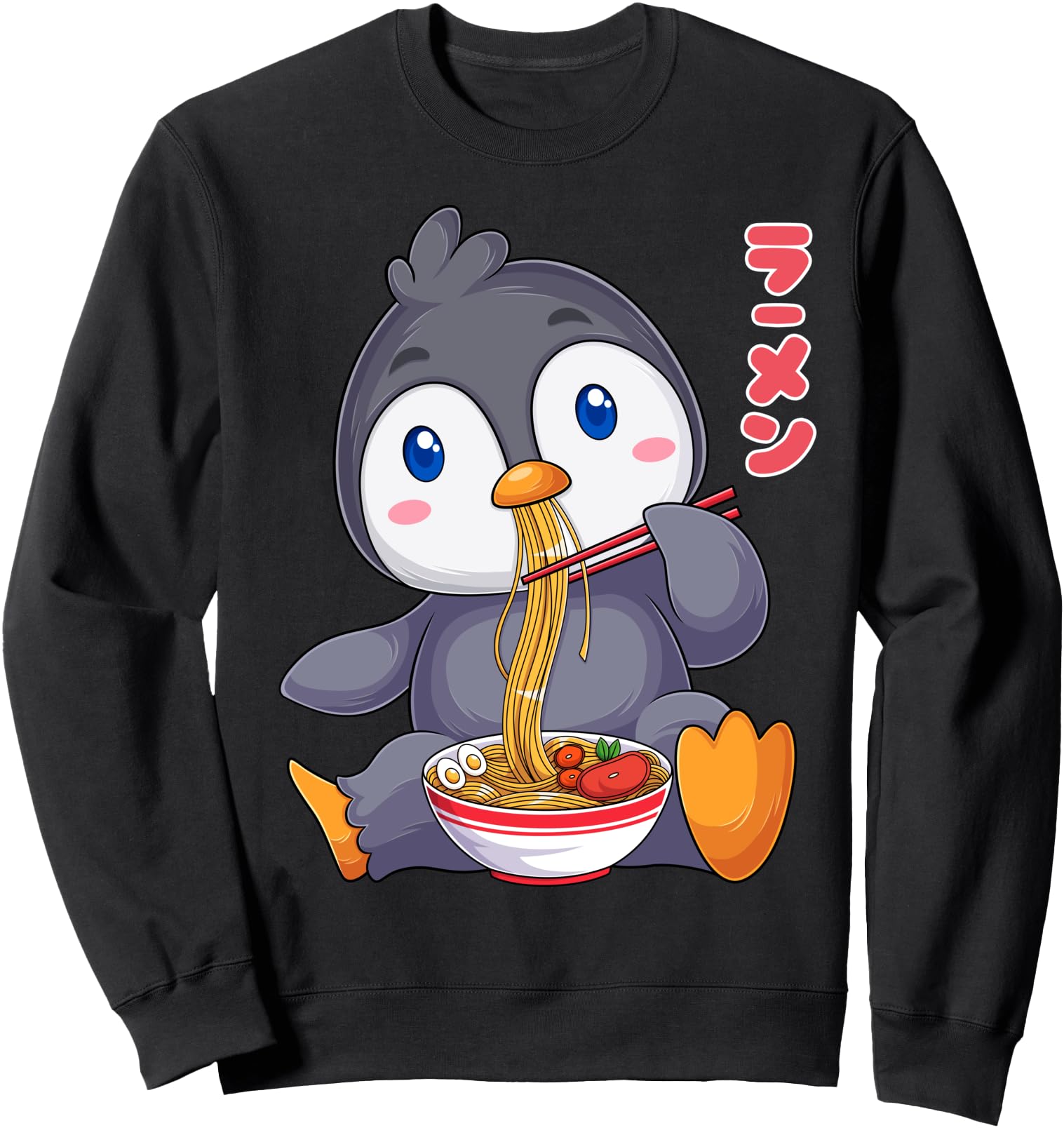 Kawaii Penguin Ramen Noodles Japanese Anime Noodle Soup Sweatshirt