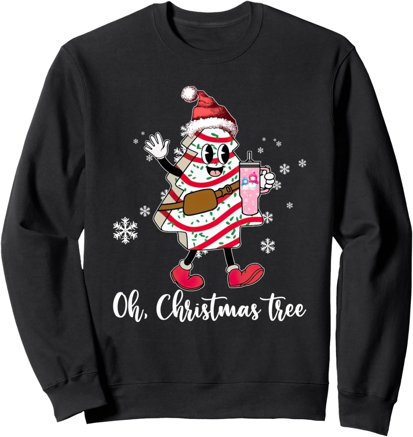 Groovy Oh Christmas Tree Cakes Debbie Becky Jen Cake Lovers Sweatshirt