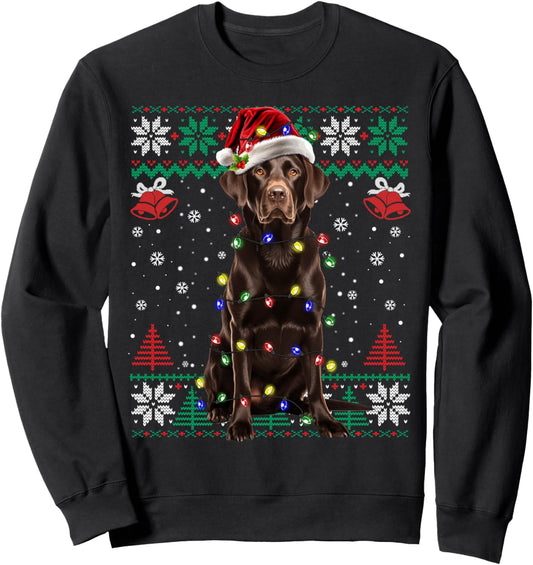 Chocolate Labrador Christmas Santa Ugly Sweater Lab Dog Love Sweatshirt