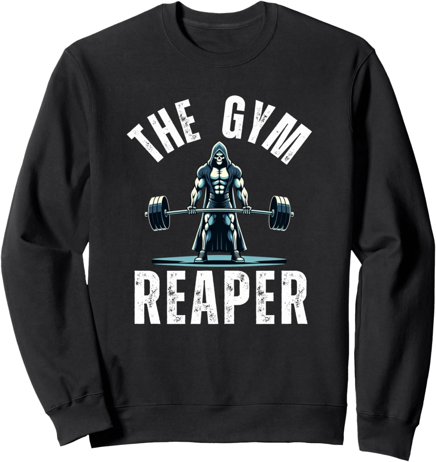 The Gym Reaper Halloween humor workout grim reaper deadlift Sweatshirt