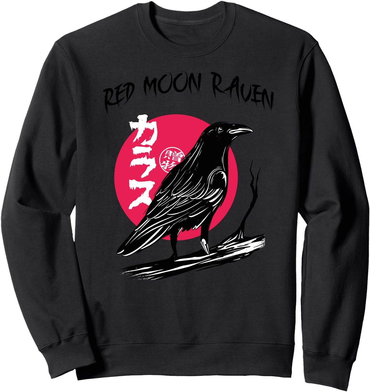 Red moon Raven, Zeichnung im Japanese Style Sweatshirt