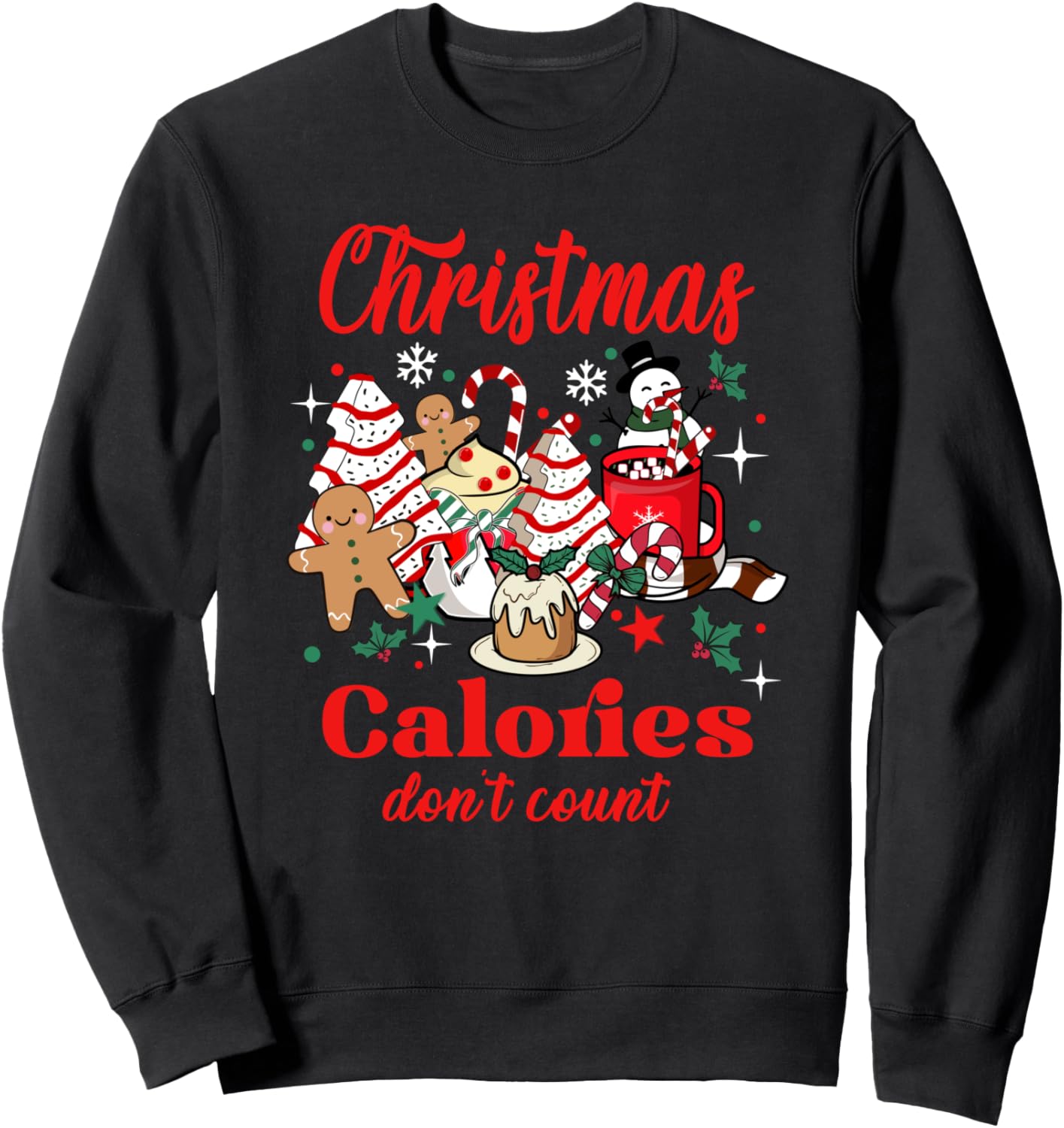 Christmas Calories Don't Count, Retro Christmas Coffee Sweatshirt