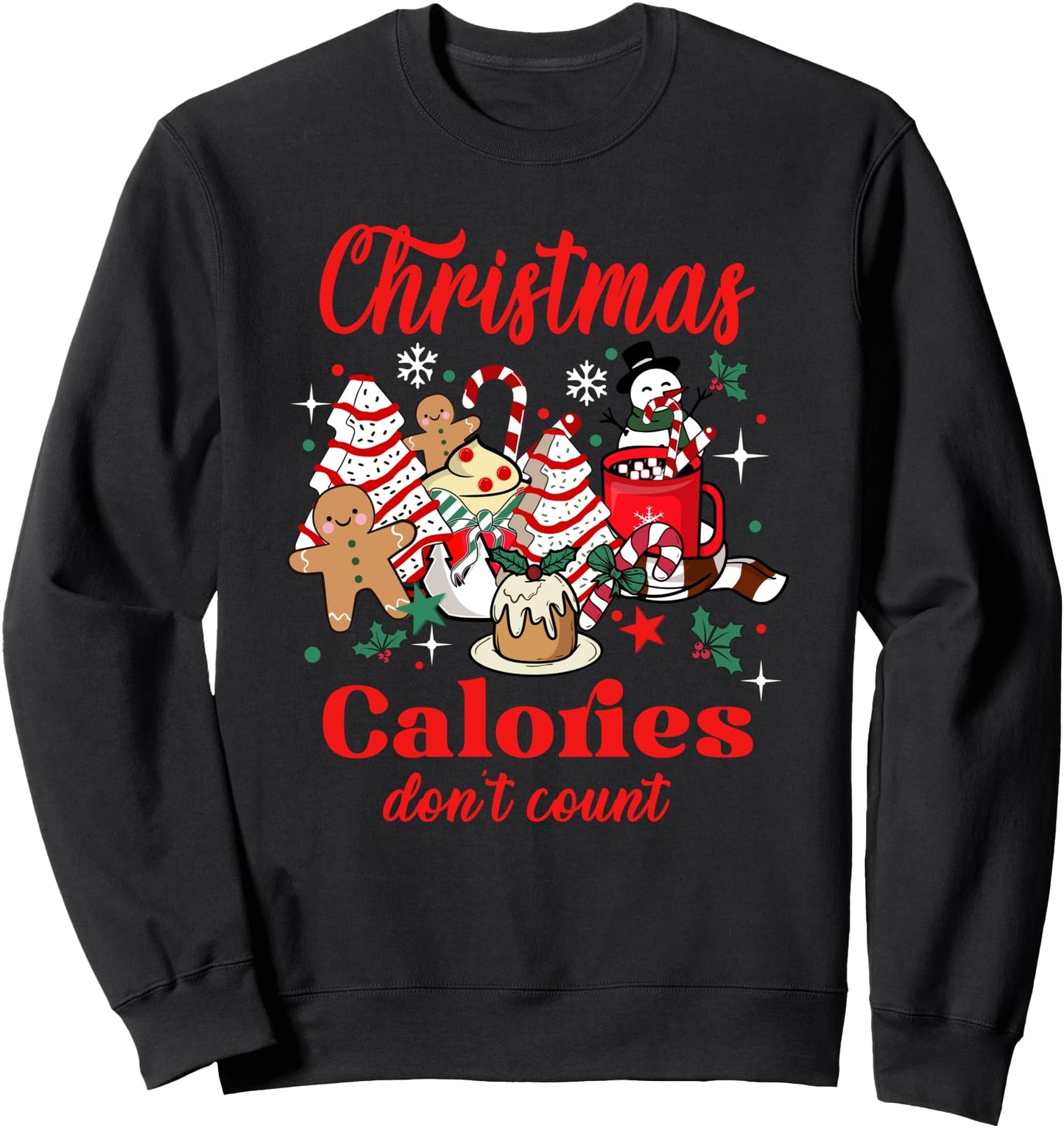 Christmas Calories Don't Count, Retro Christmas Coffee Sweatshirt