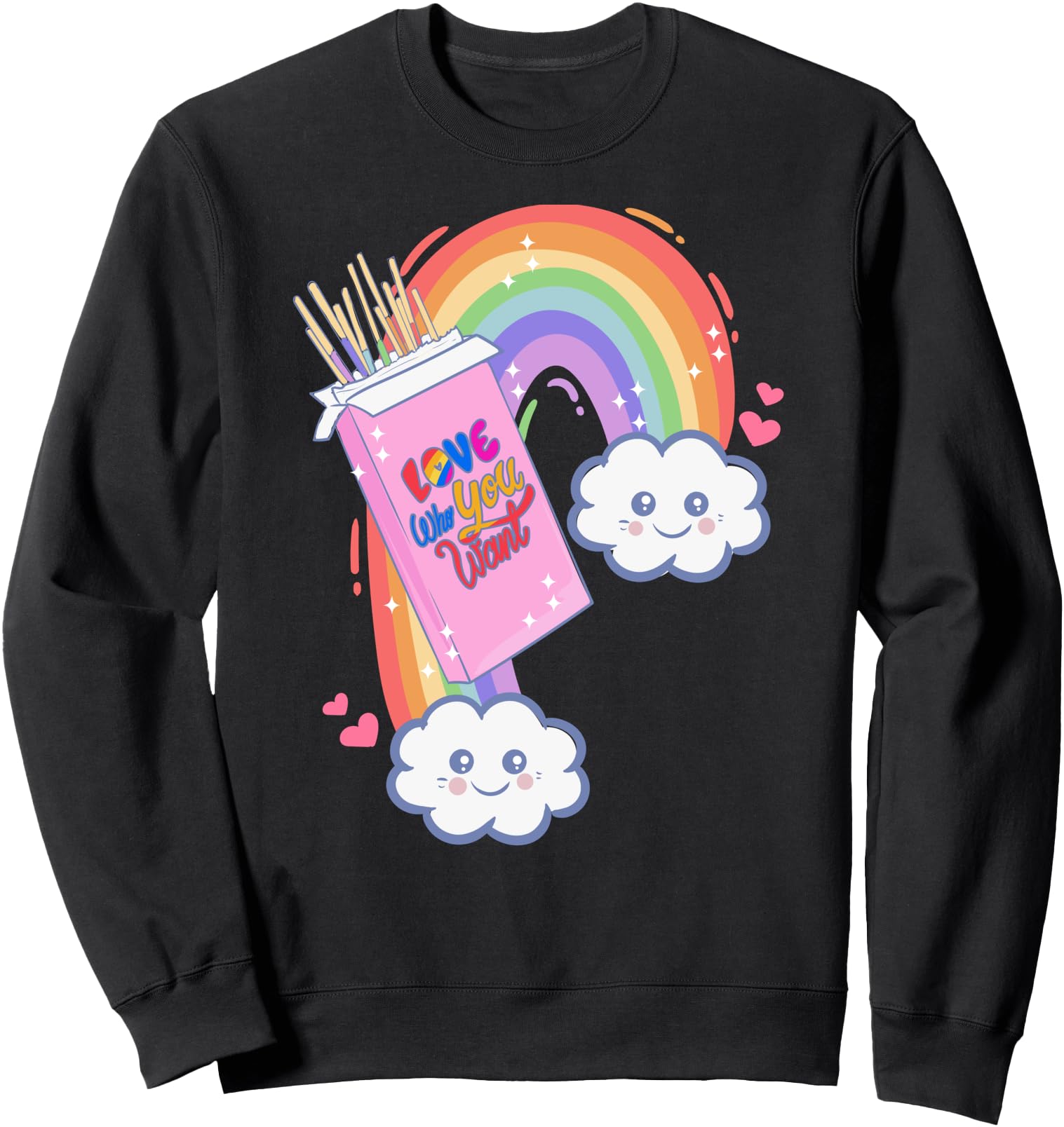 Kawaii Chocolate Sticks - Japanese LGBTQ - Anime Rainbow Sweatshirt