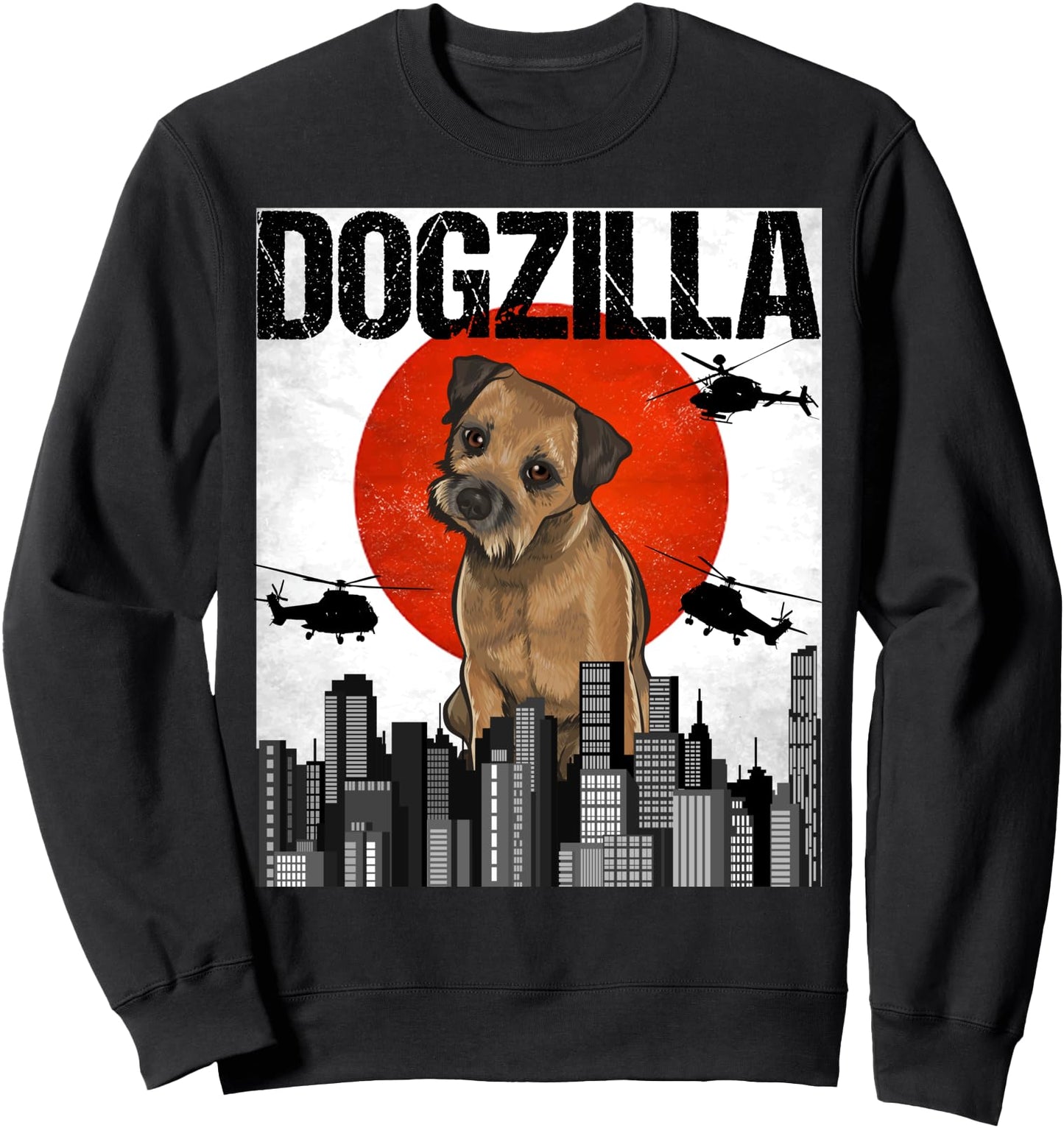 Funny Vintage Japanese Dogzilla Border Terrier Sweatshirt