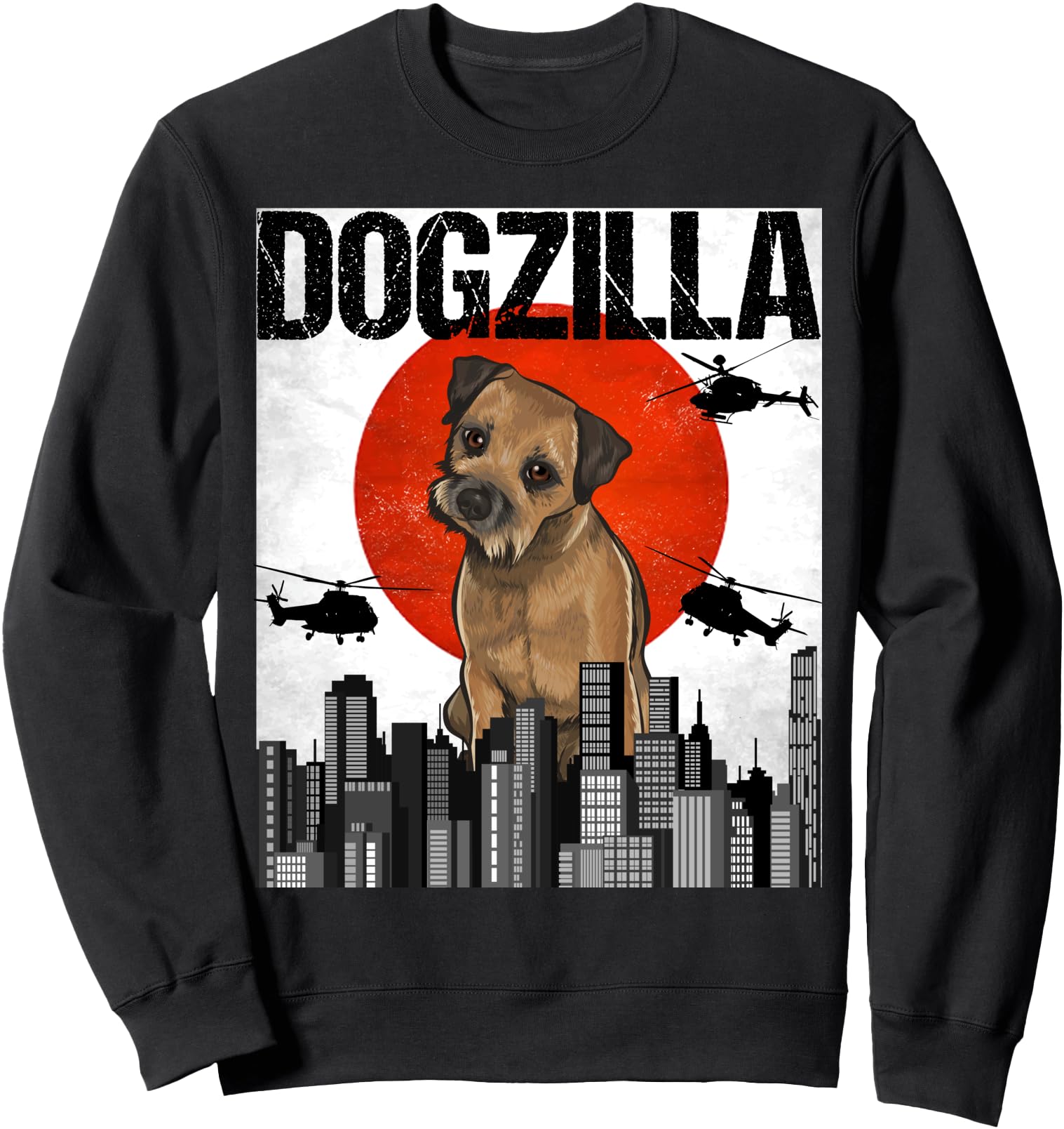 Funny Vintage Japanese Dogzilla Border Terrier Sweatshirt