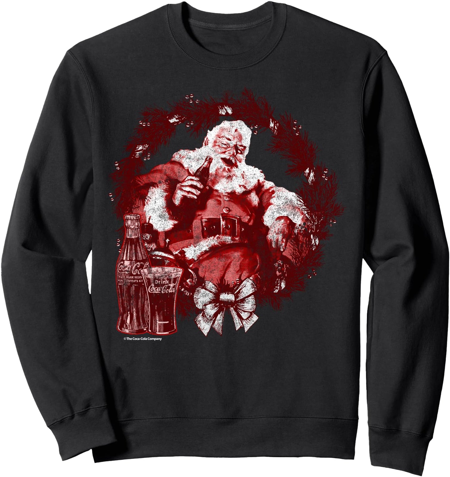 Coca-Cola Vintage Red Happy Santa Graphic Sweatshirt Sweatshirt