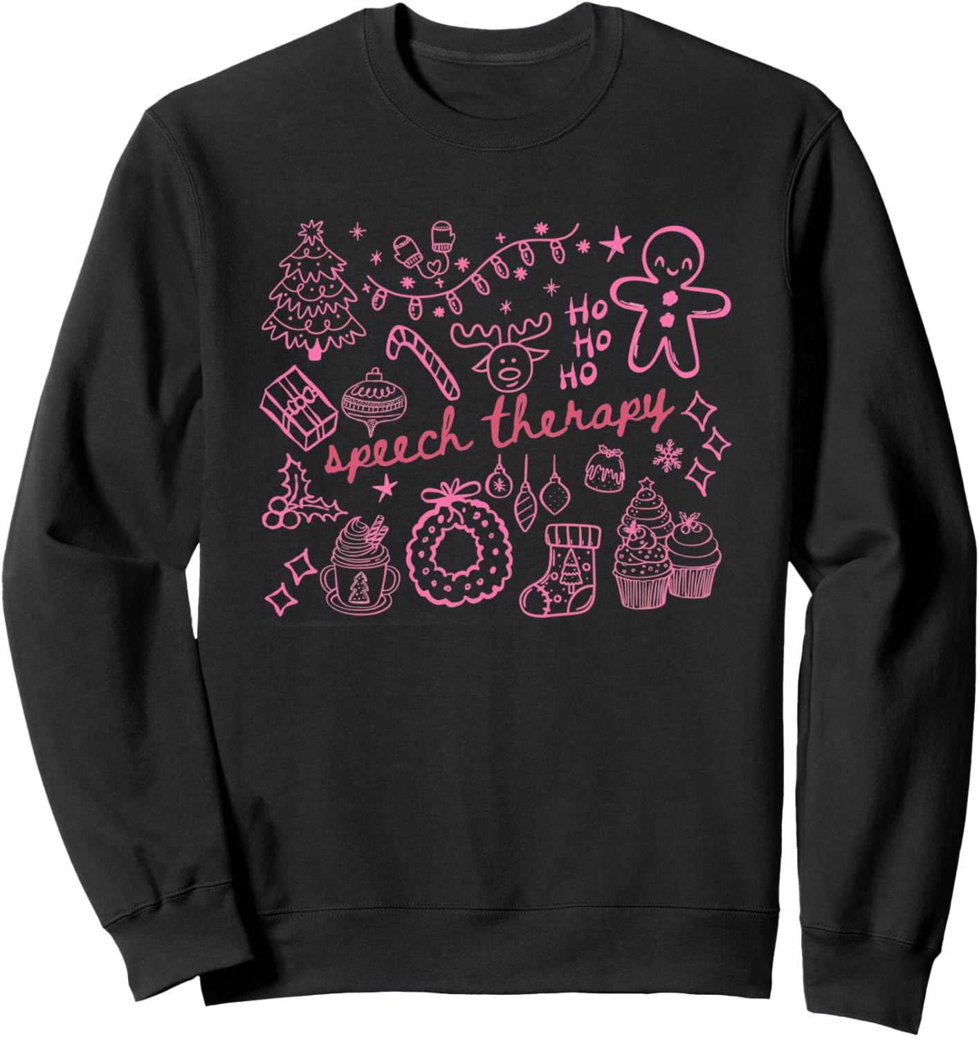 Christmas SLP Speech Therapy Doodle Winter Holiday SLPA Sweatshirt