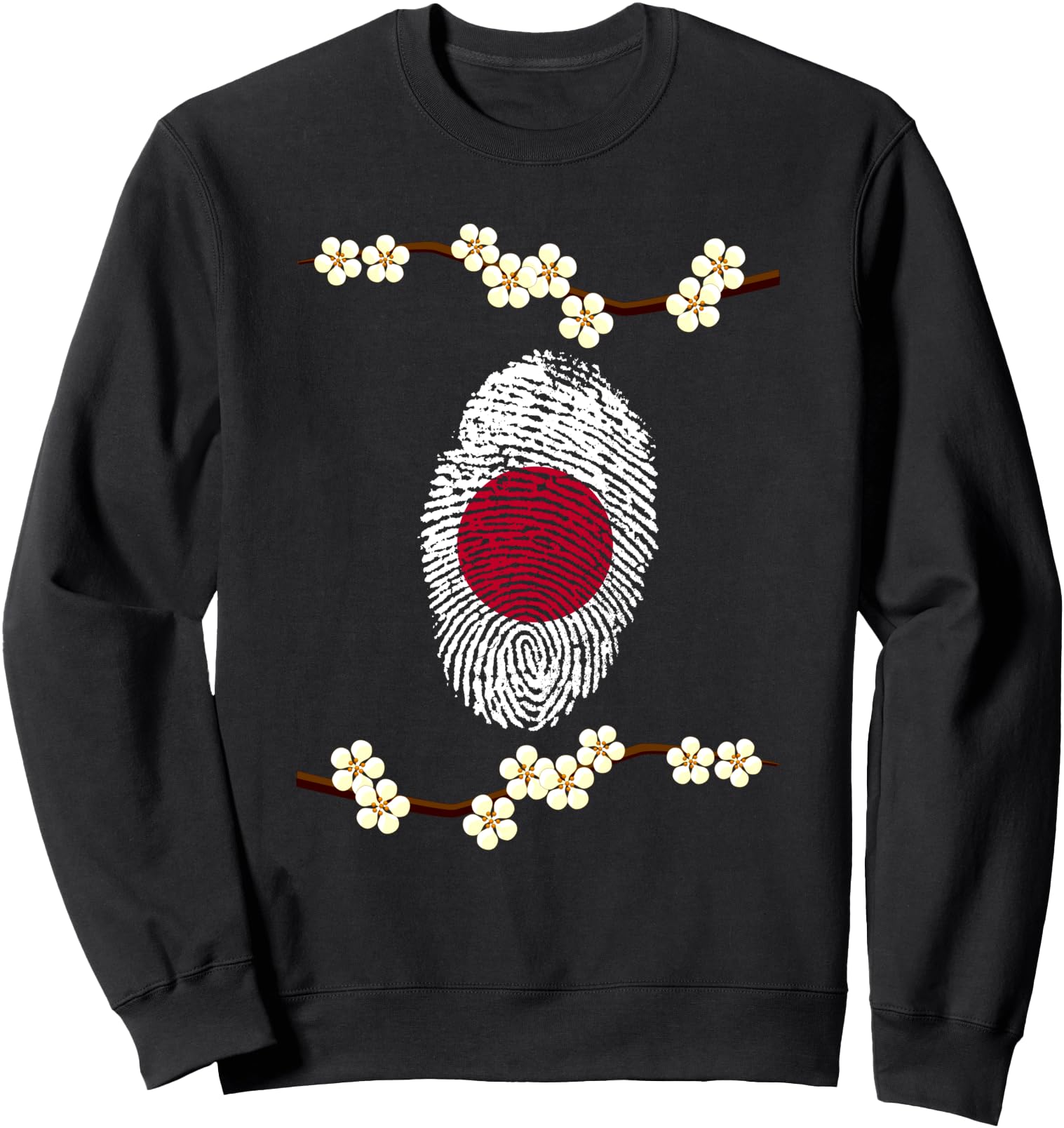 Cherry Blossom Sakura Flowers Shirt Japanese Fingerprint Sweatshirt