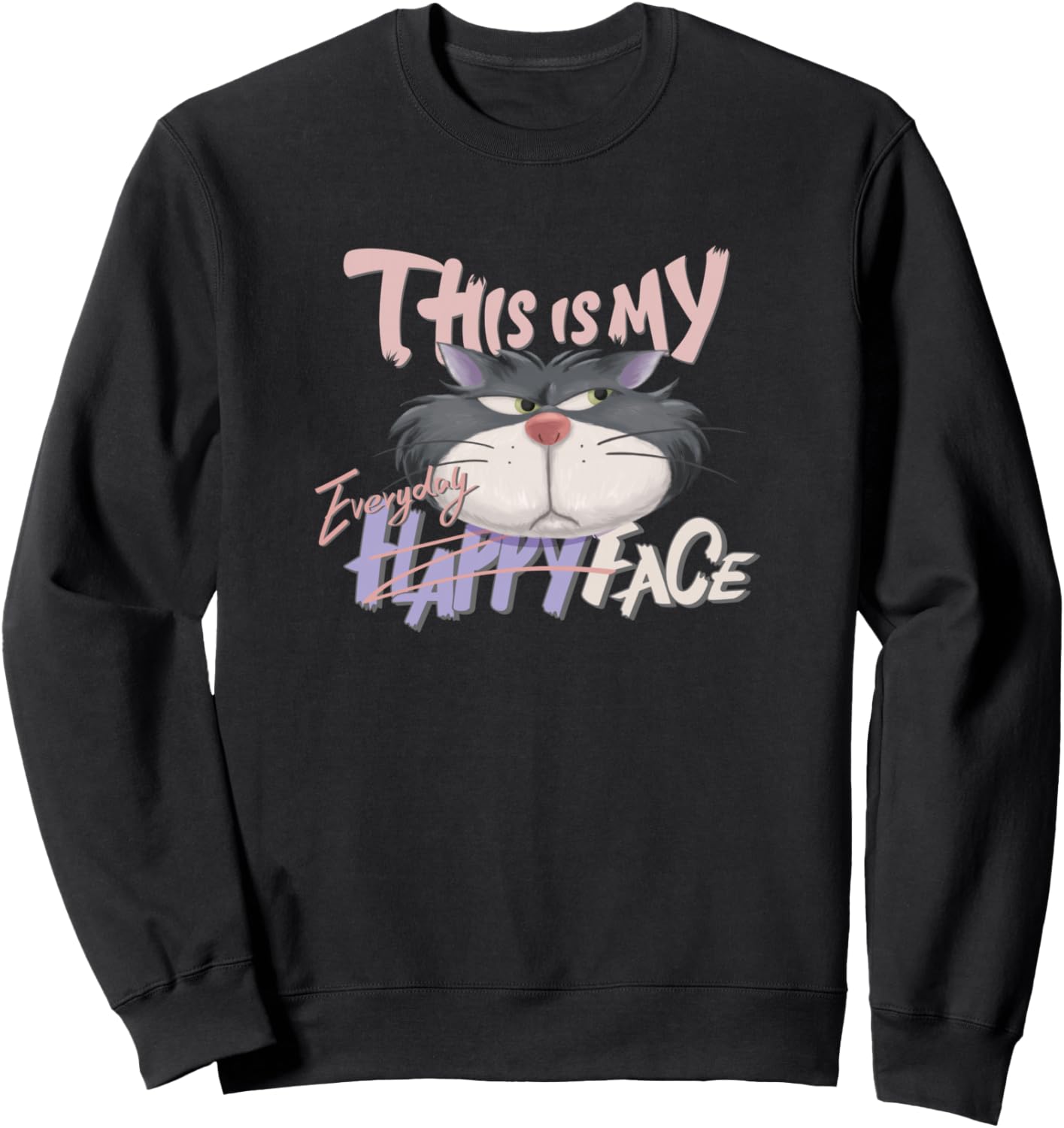 Disney Villains Lucifer This Is My Everyday Happy Face Logo Sweatshirt