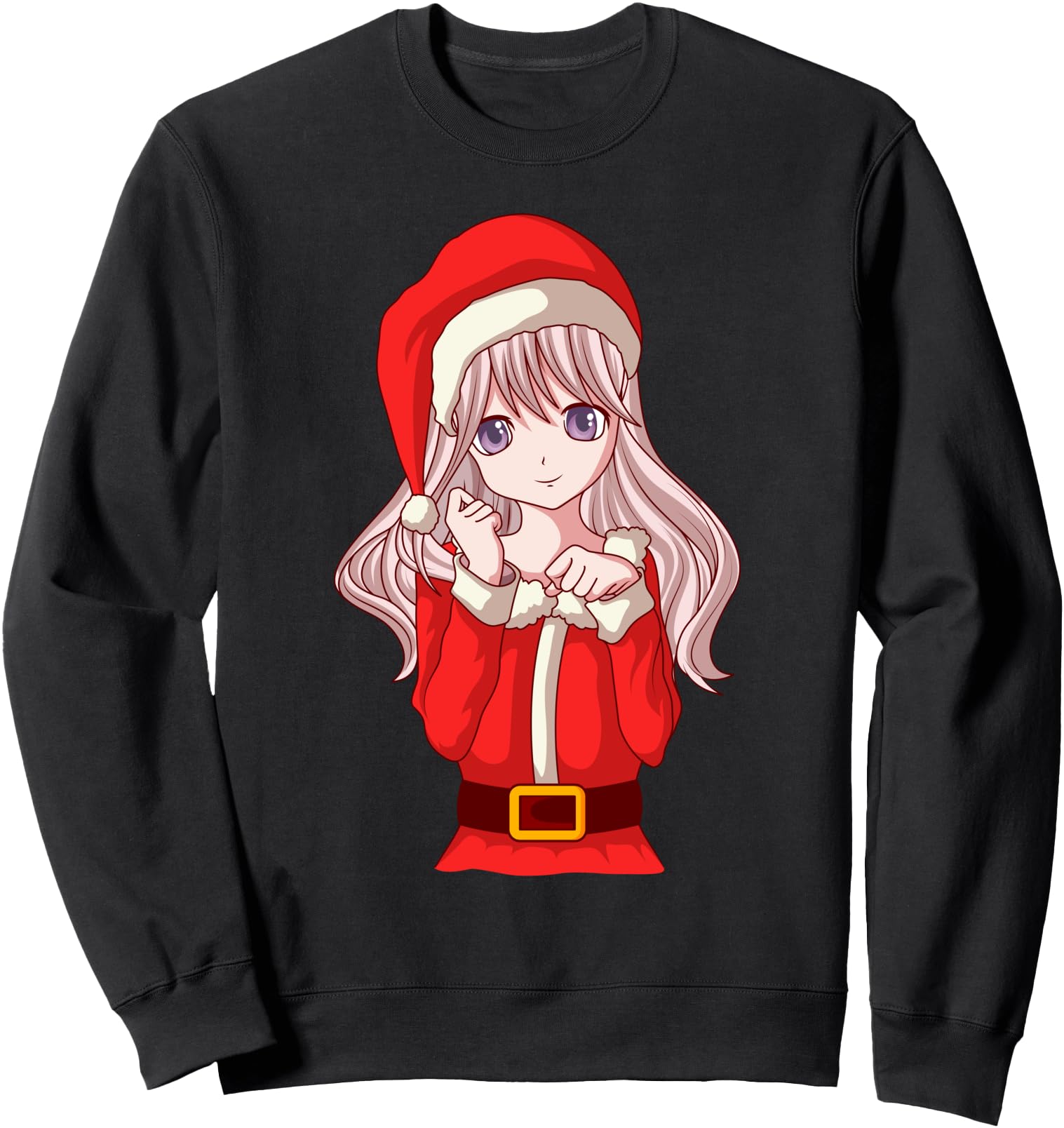 Anime Christmas Santa Girl Funny Kawaii Japanese Otaku Women Sweatshirt