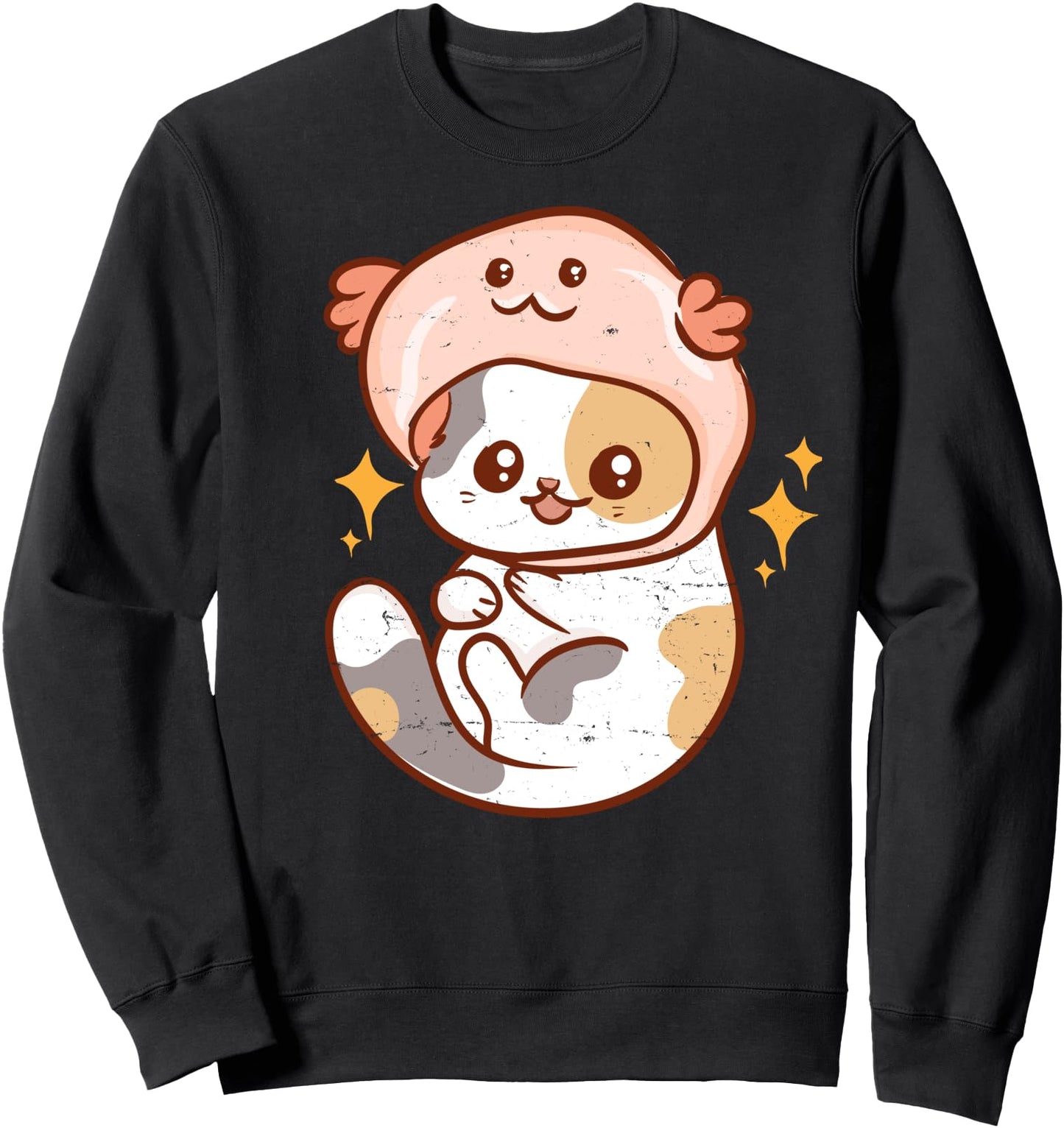 Cute Kawaii Anime - Cat With Axolotl Hat Aesthetic Japanese Sweatshirt