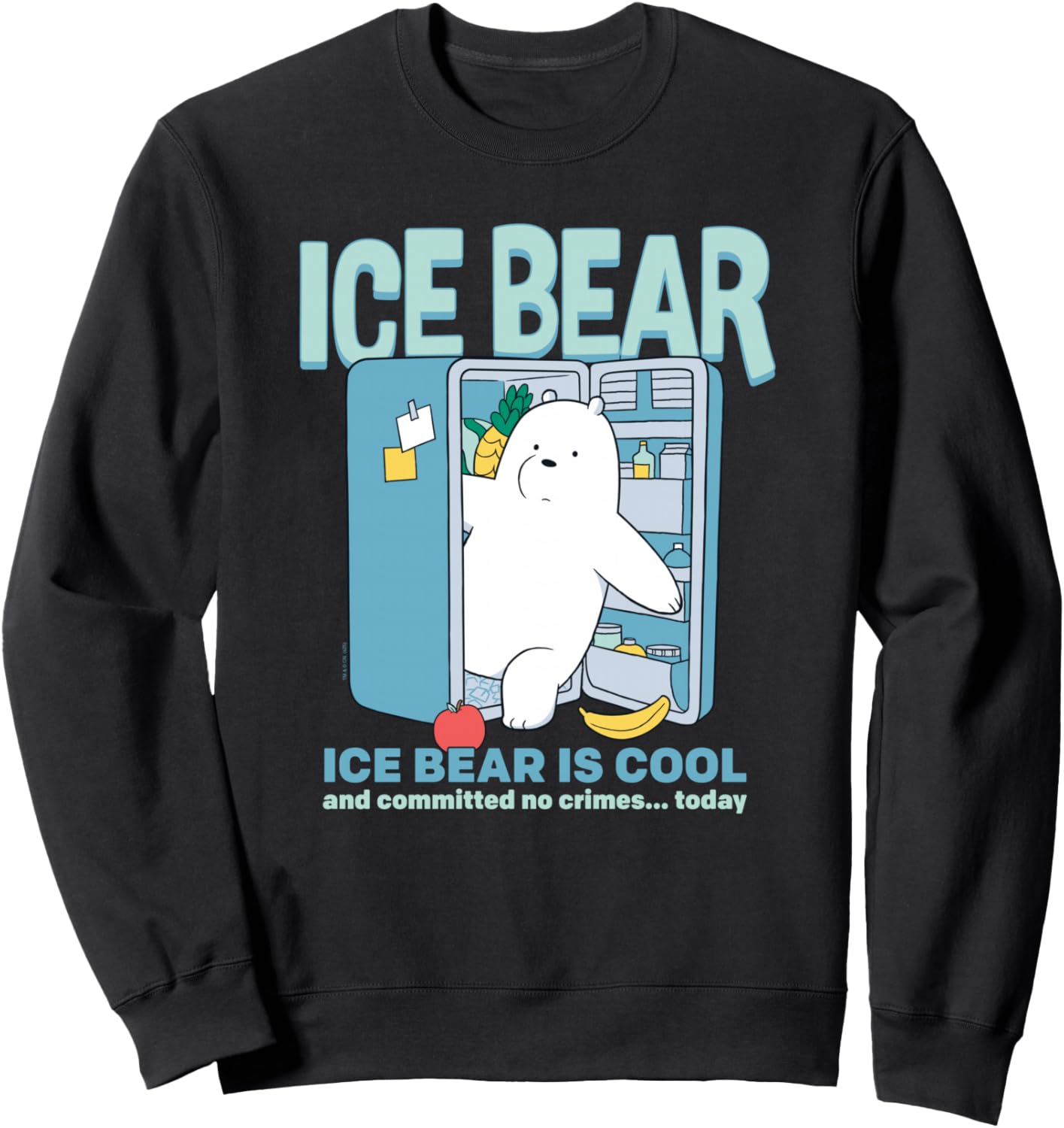 We Bare Bears Ice Bear is Cool Funny Fridge Cartoon Sweatshirt