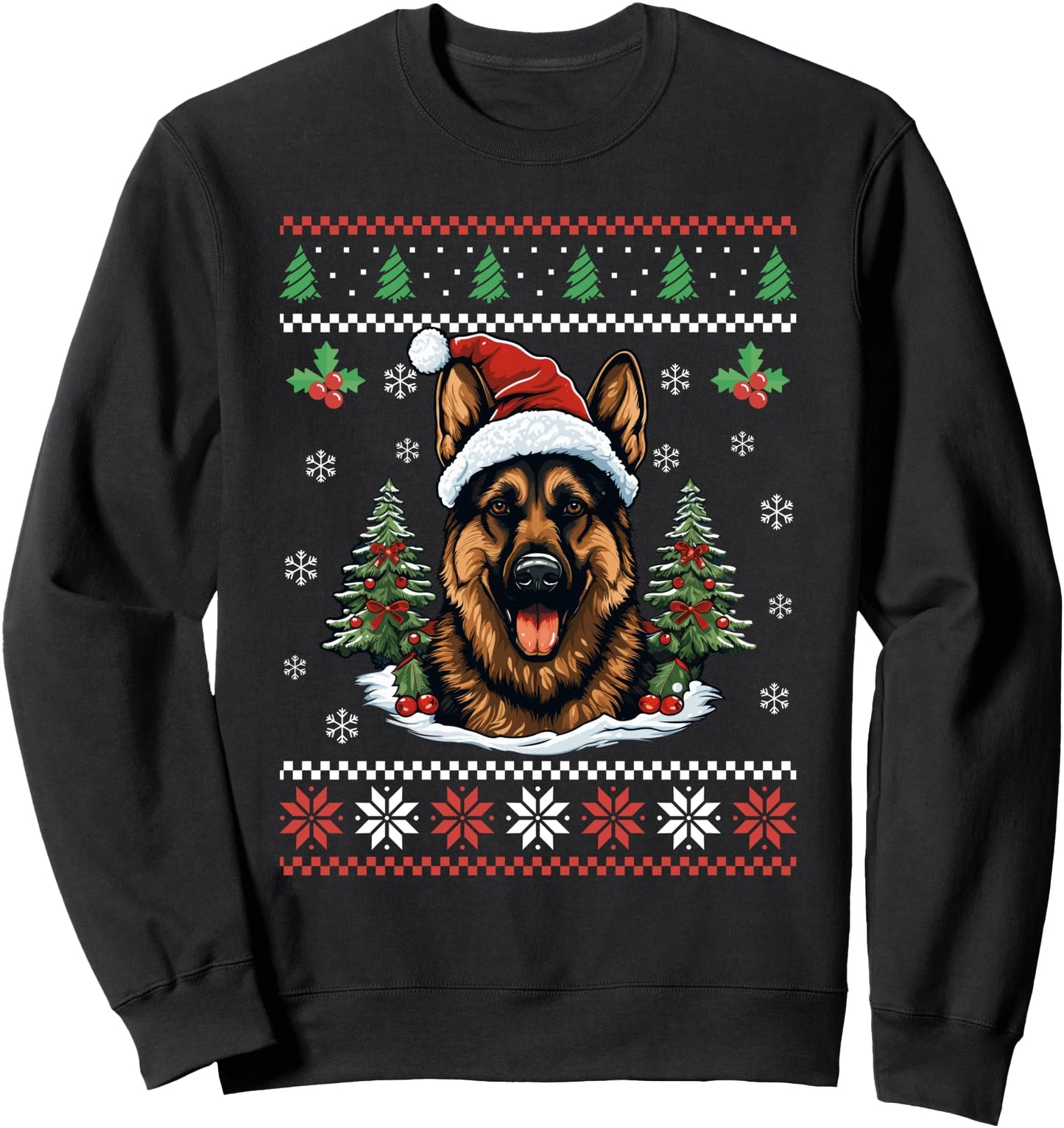 German Shepherd Ugly Christmas Sweater Xmas for Adults Sweatshirt