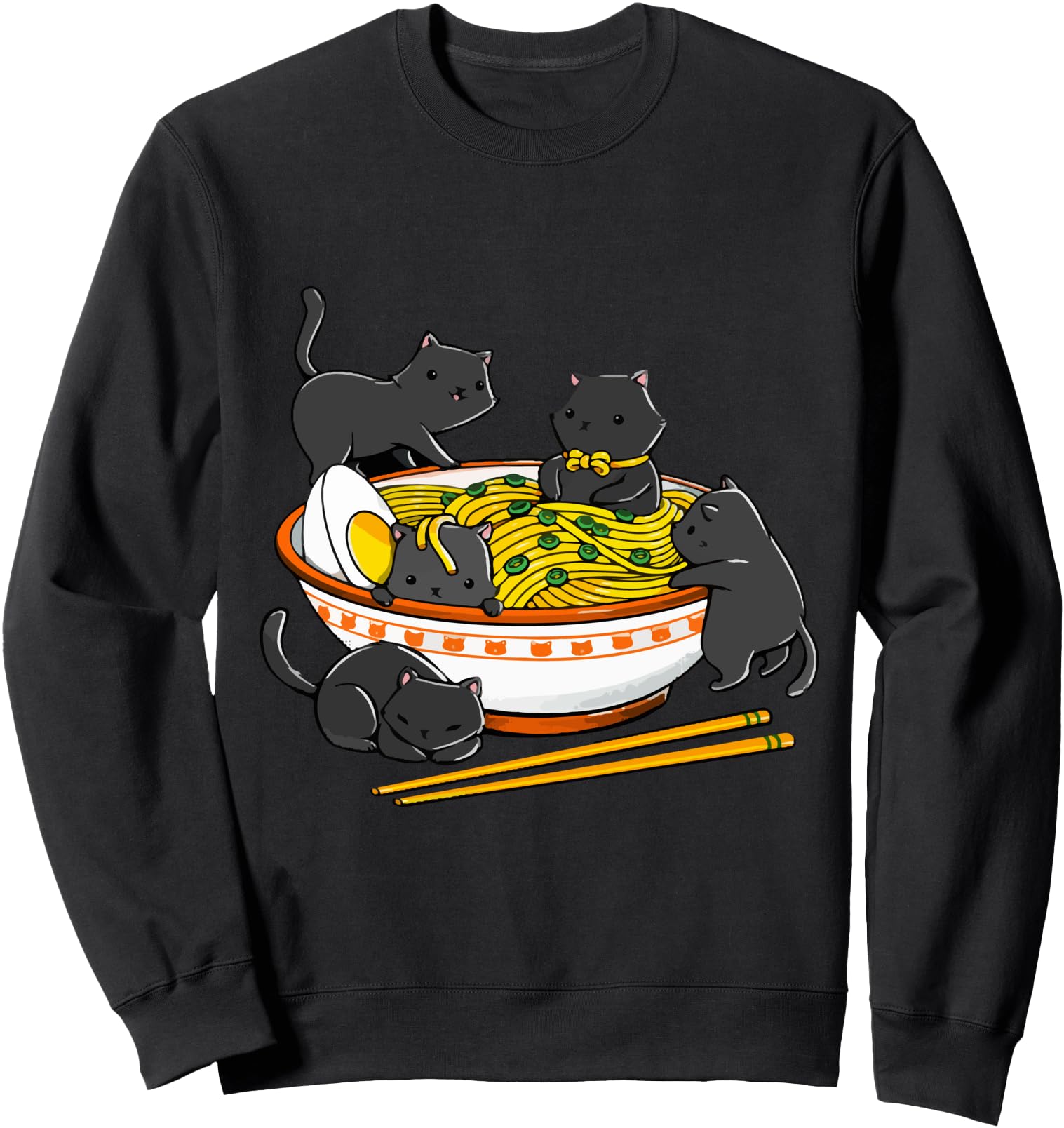 Kawaii Anime Cat Japanese Ramen Noodles Sweatshirt