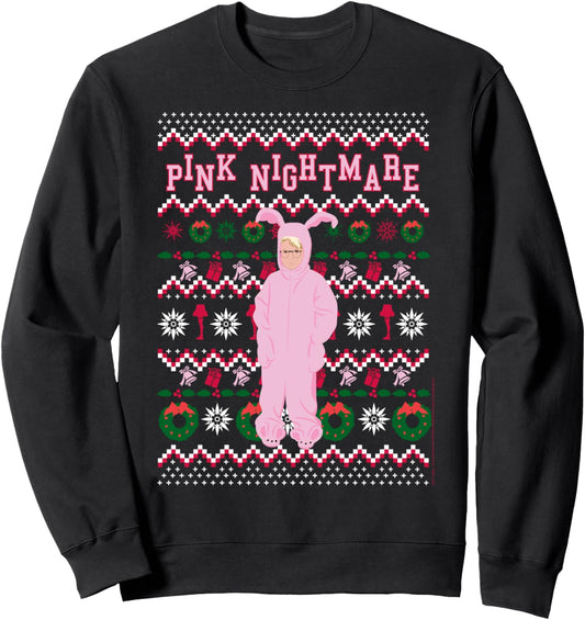 A Christmas Story Pink Nightmare Ugly Sweater Sweatshirt