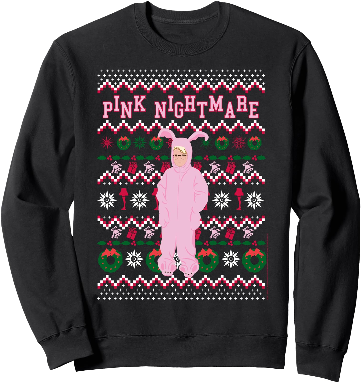 A Christmas Story Pink Nightmare Ugly Sweater Sweatshirt